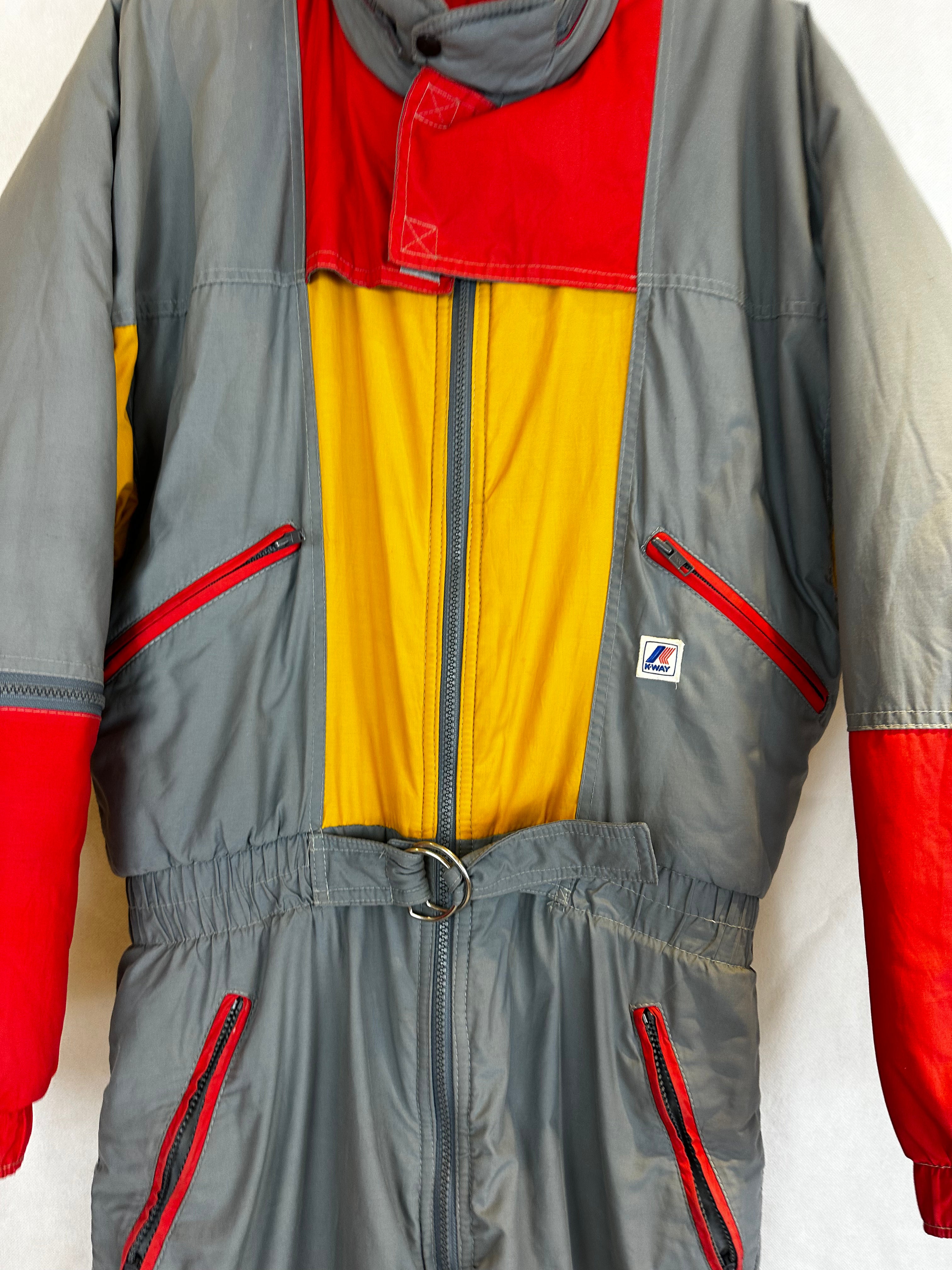 Vintage Skioverall von K-WAY in grau in L