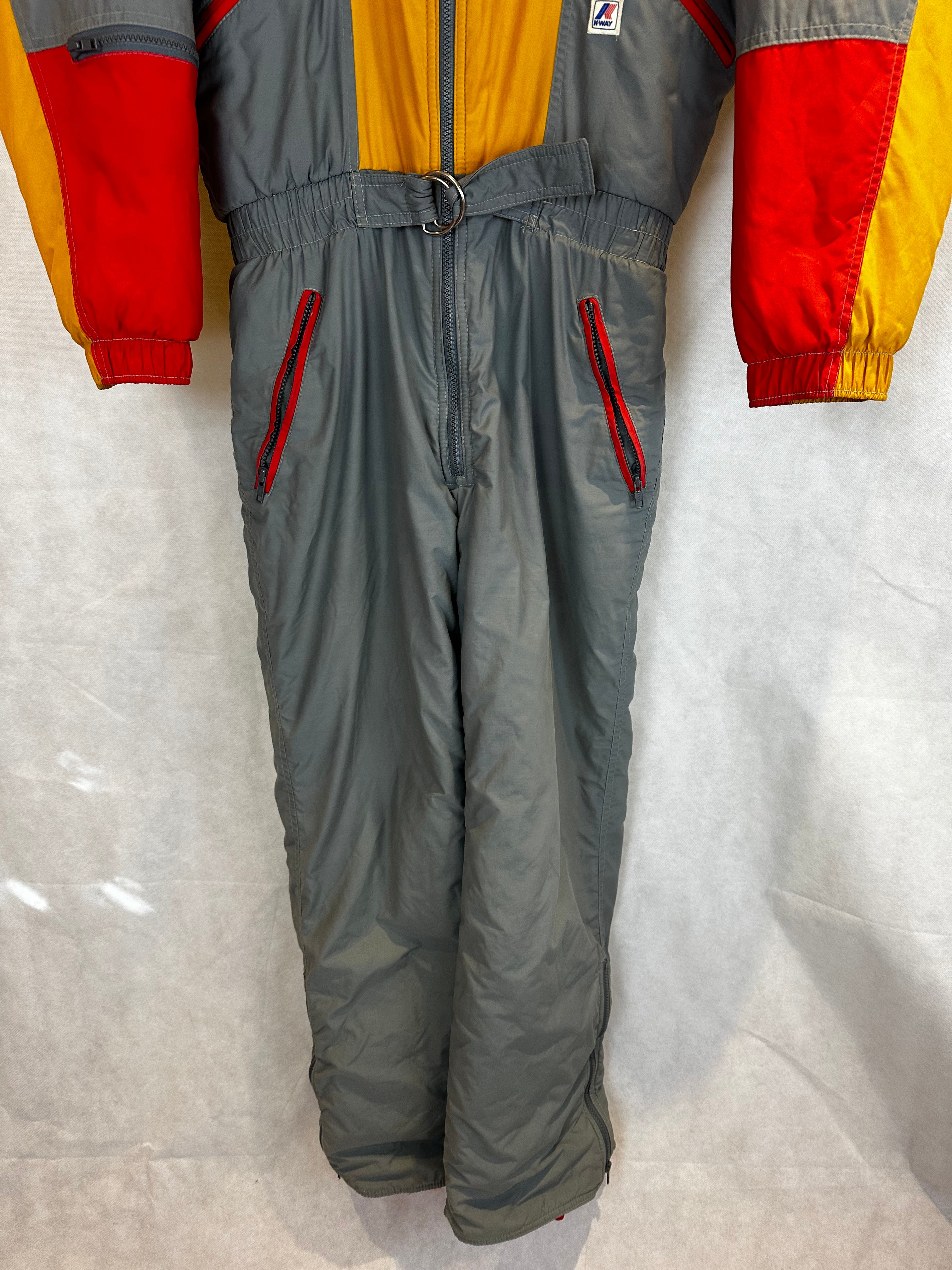 Vintage Skioverall von K-WAY in grau in L