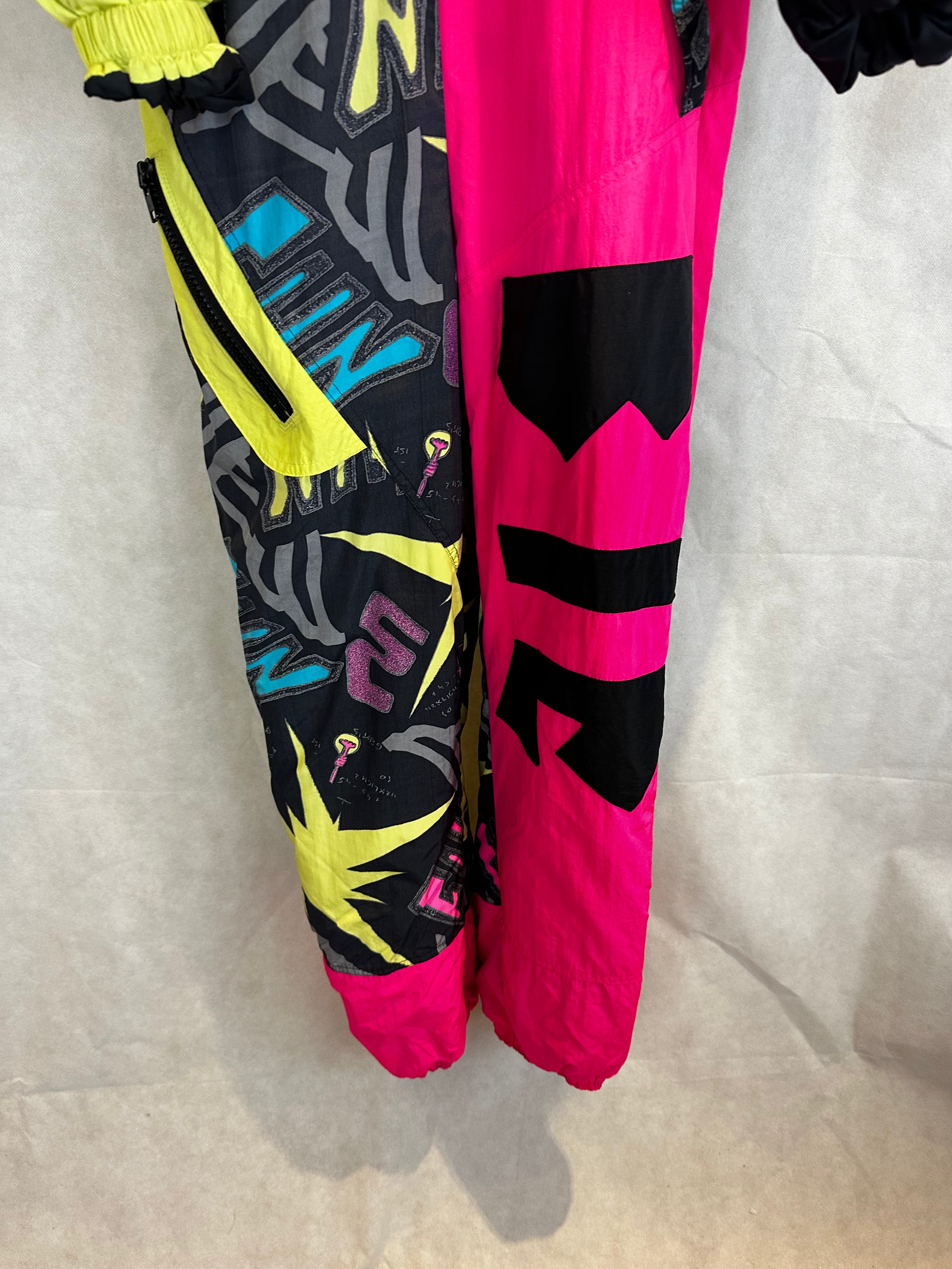 Vintage Skioverall in bunt in S/M