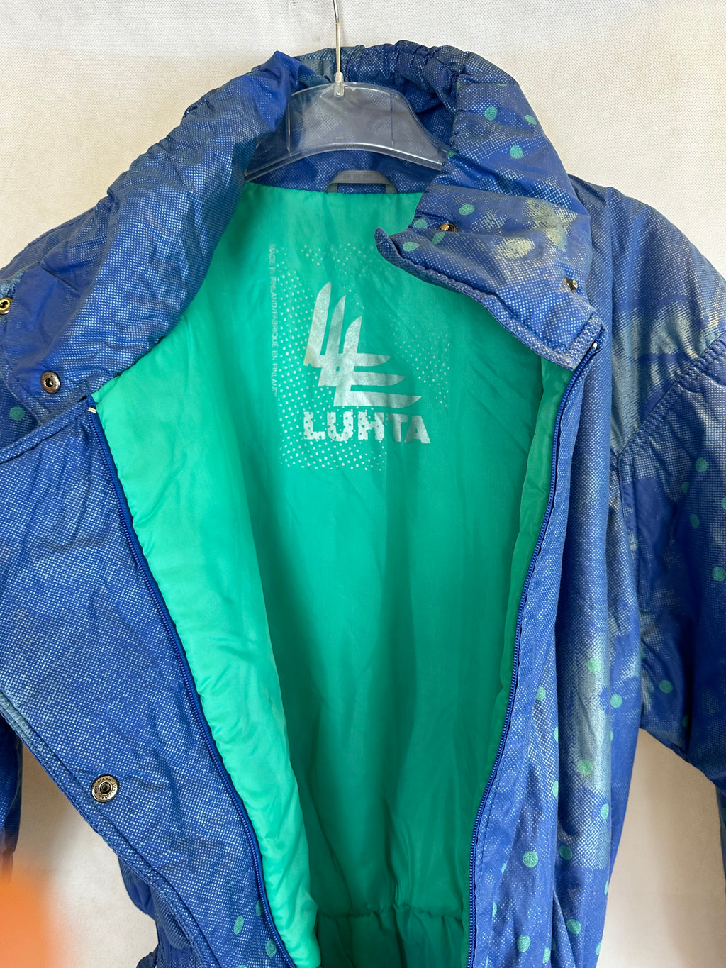 Vintage Skioverall in blau in S/M