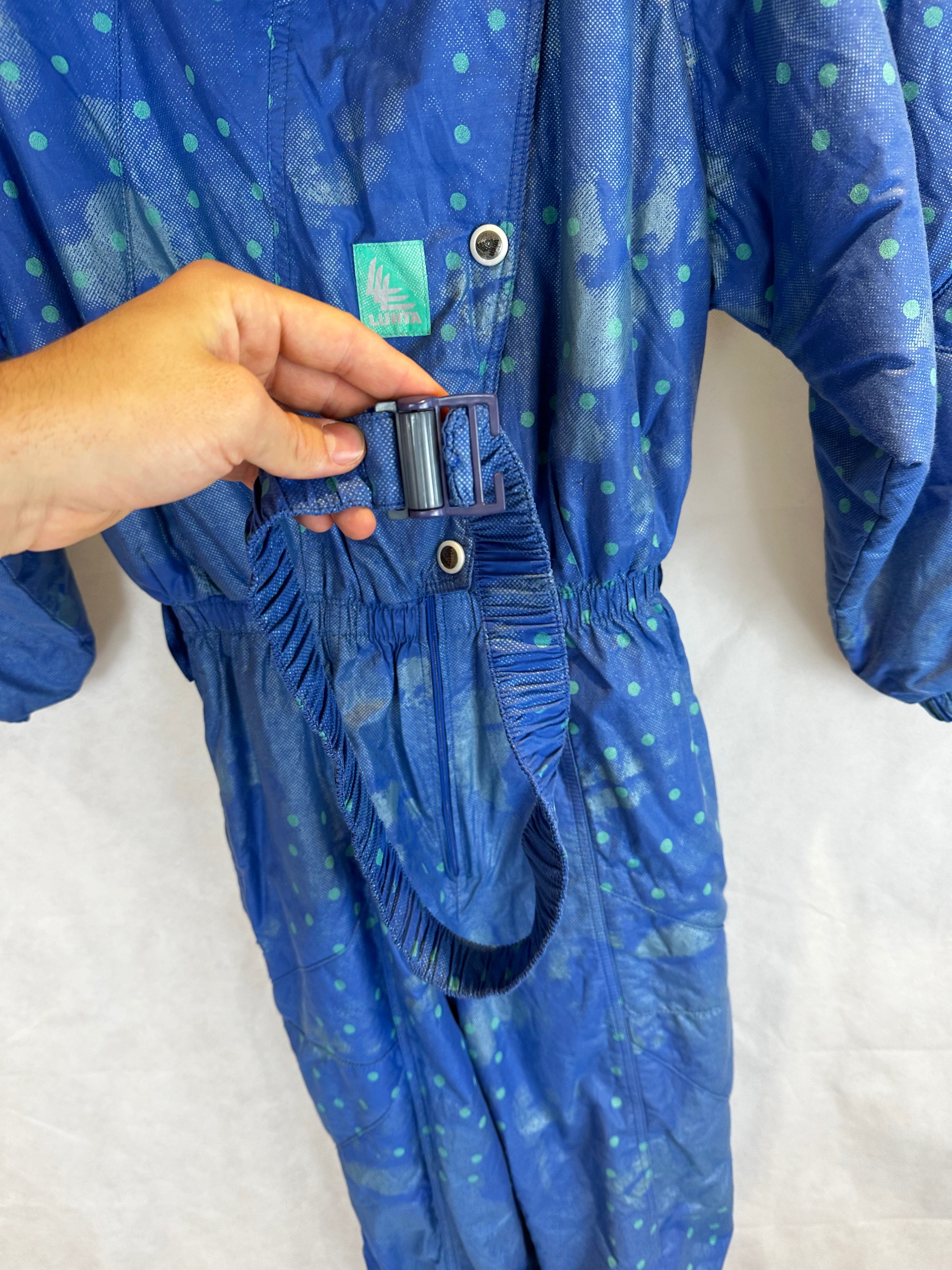 Vintage Skioverall in blau in S/M