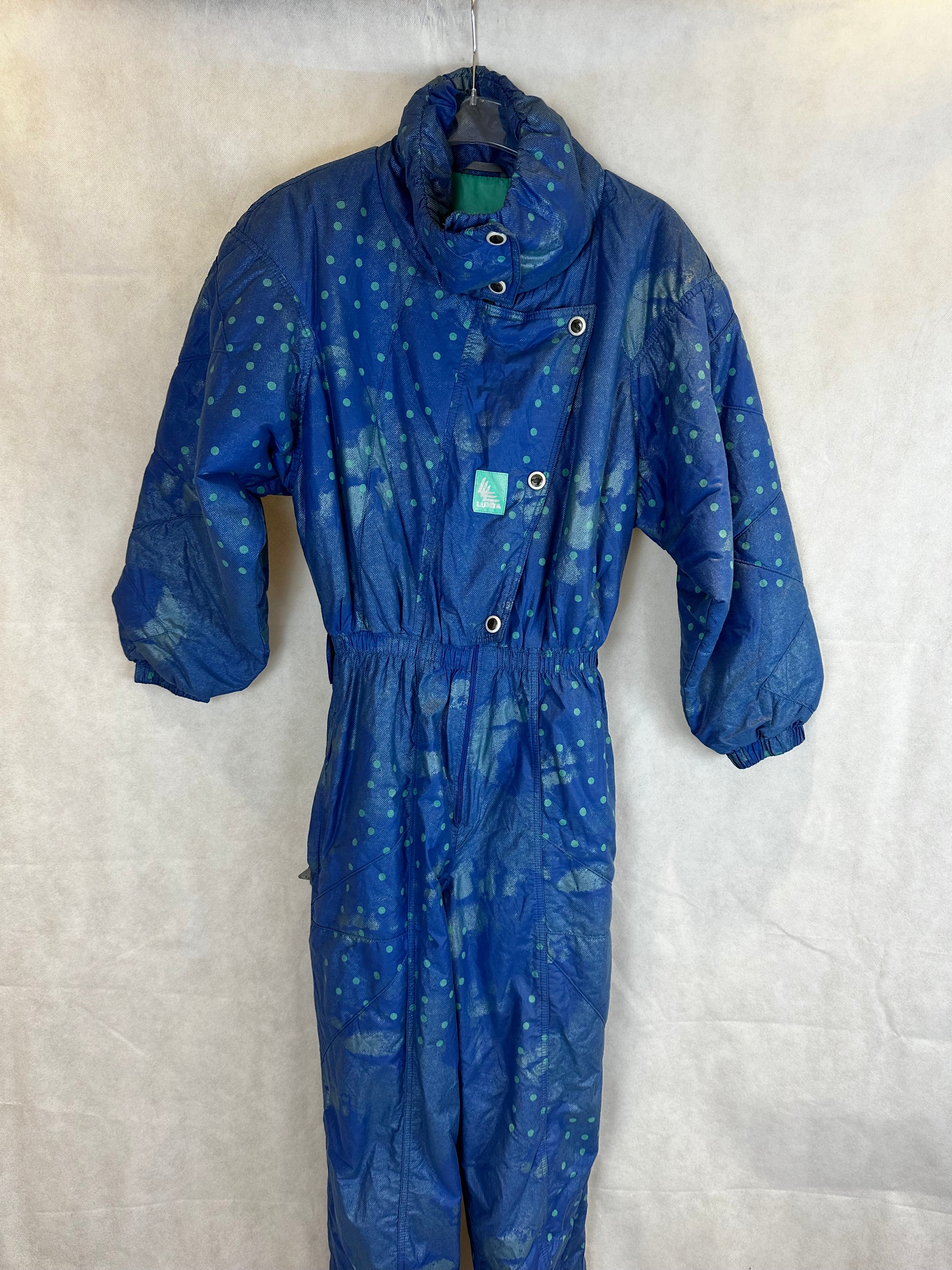 Vintage Skioverall in blau in S/M