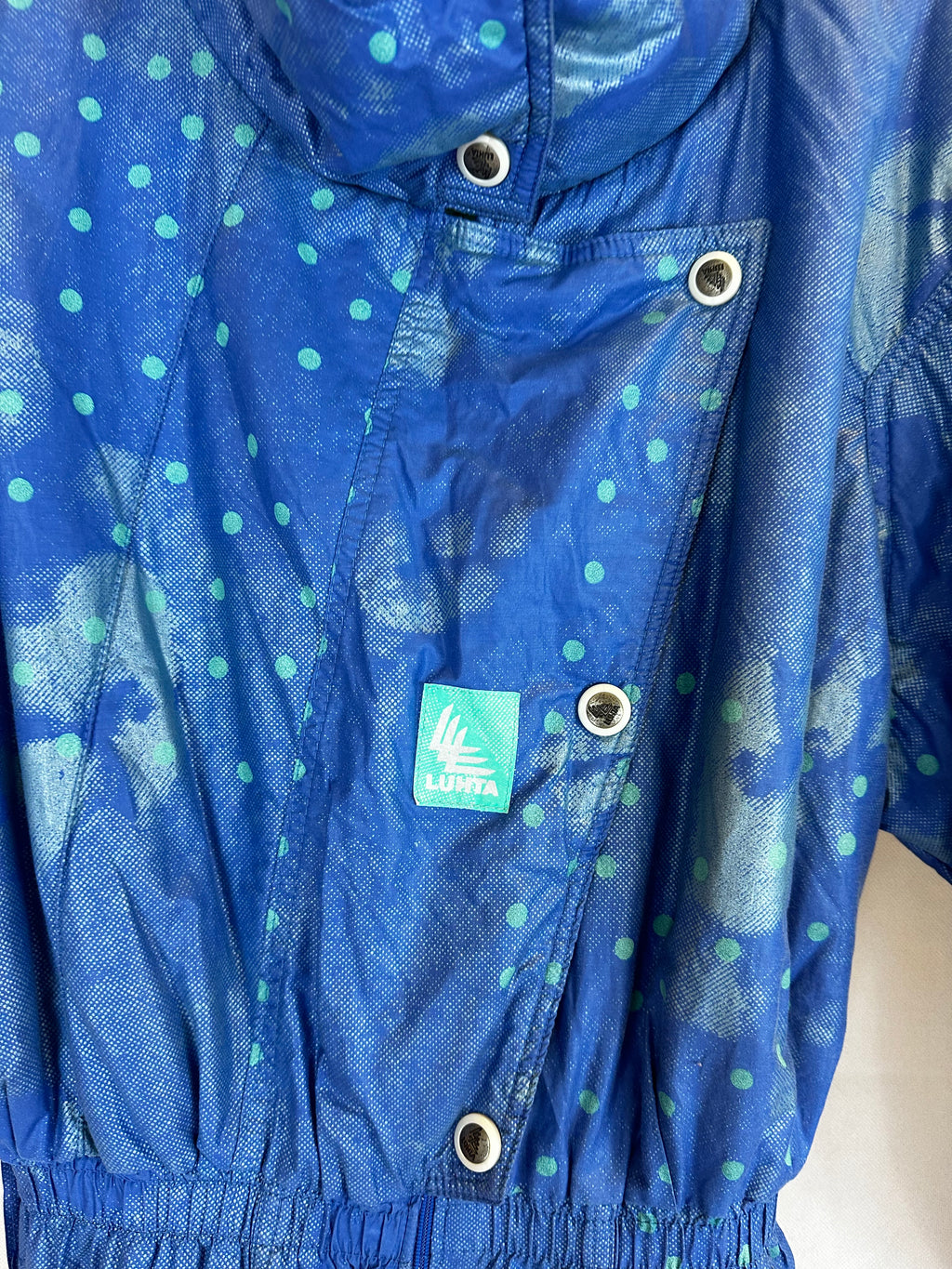 Vintage Skioverall in blau in S/M