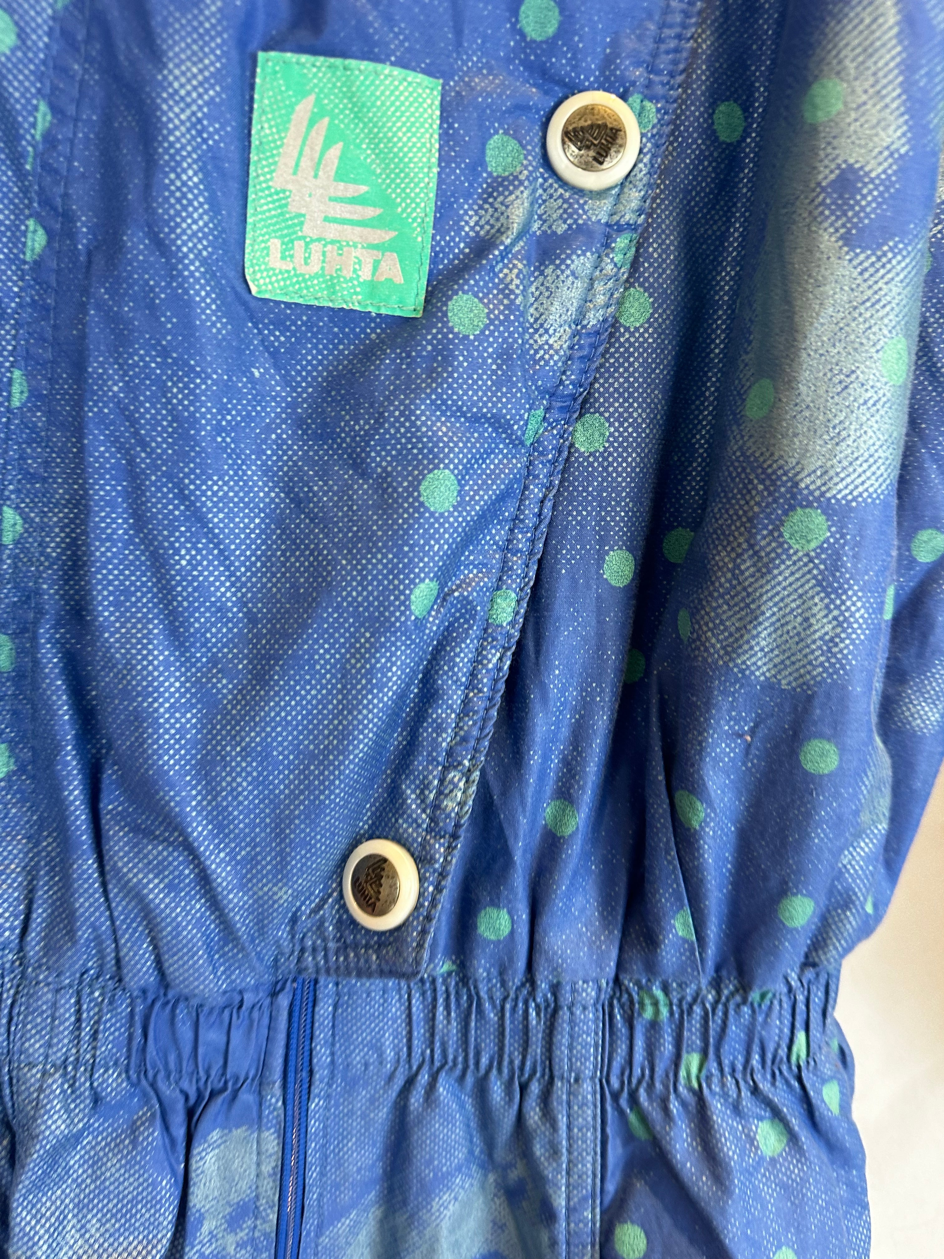 Vintage Skioverall in blau in S/M