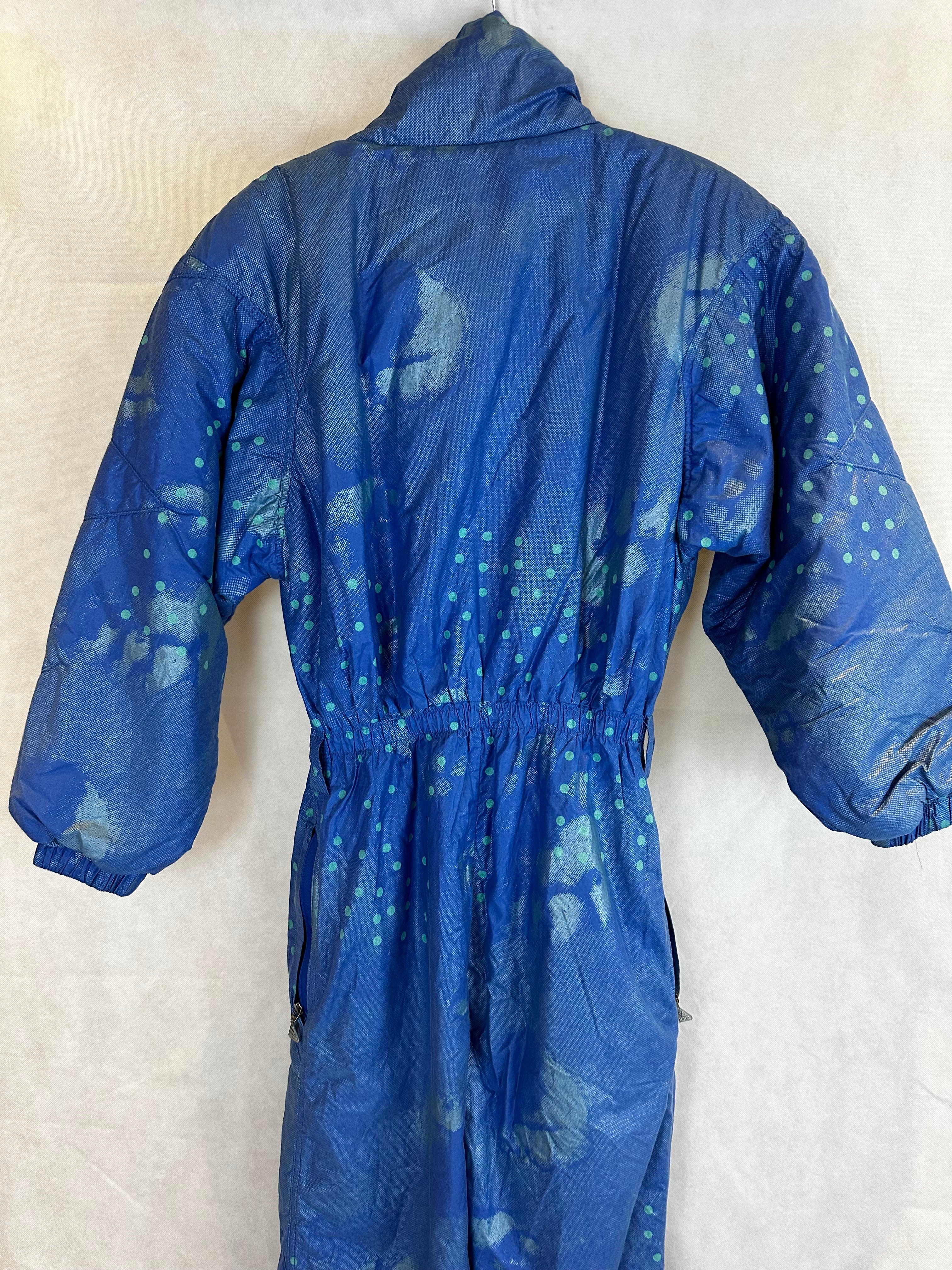 Vintage Skioverall in blau in S/M