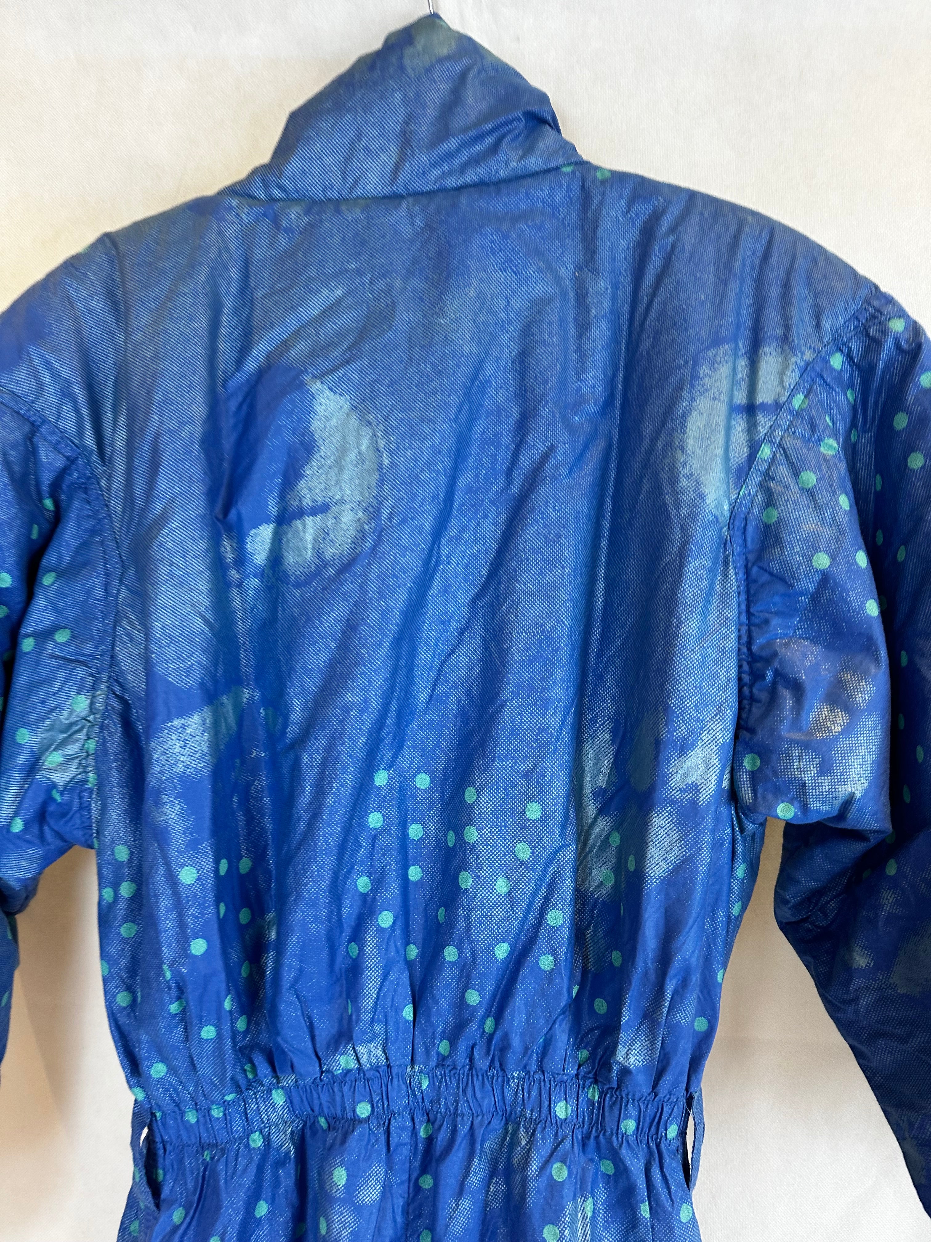 Vintage Skioverall in blau in S/M