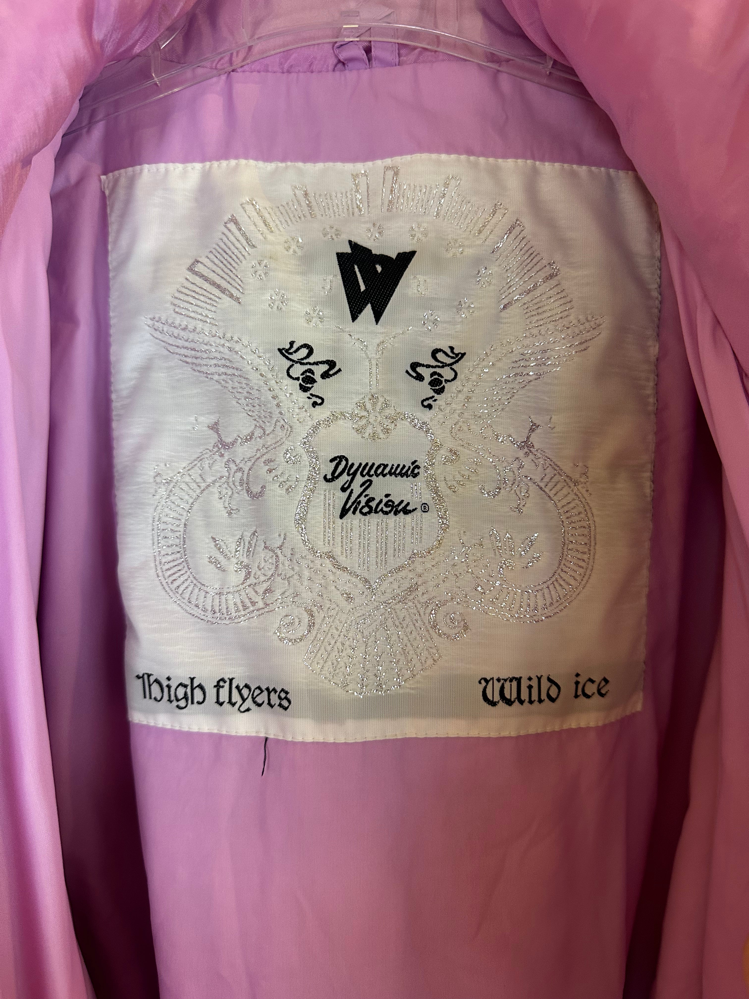 Vintage Skioverall in rosa/schwarz in S/M