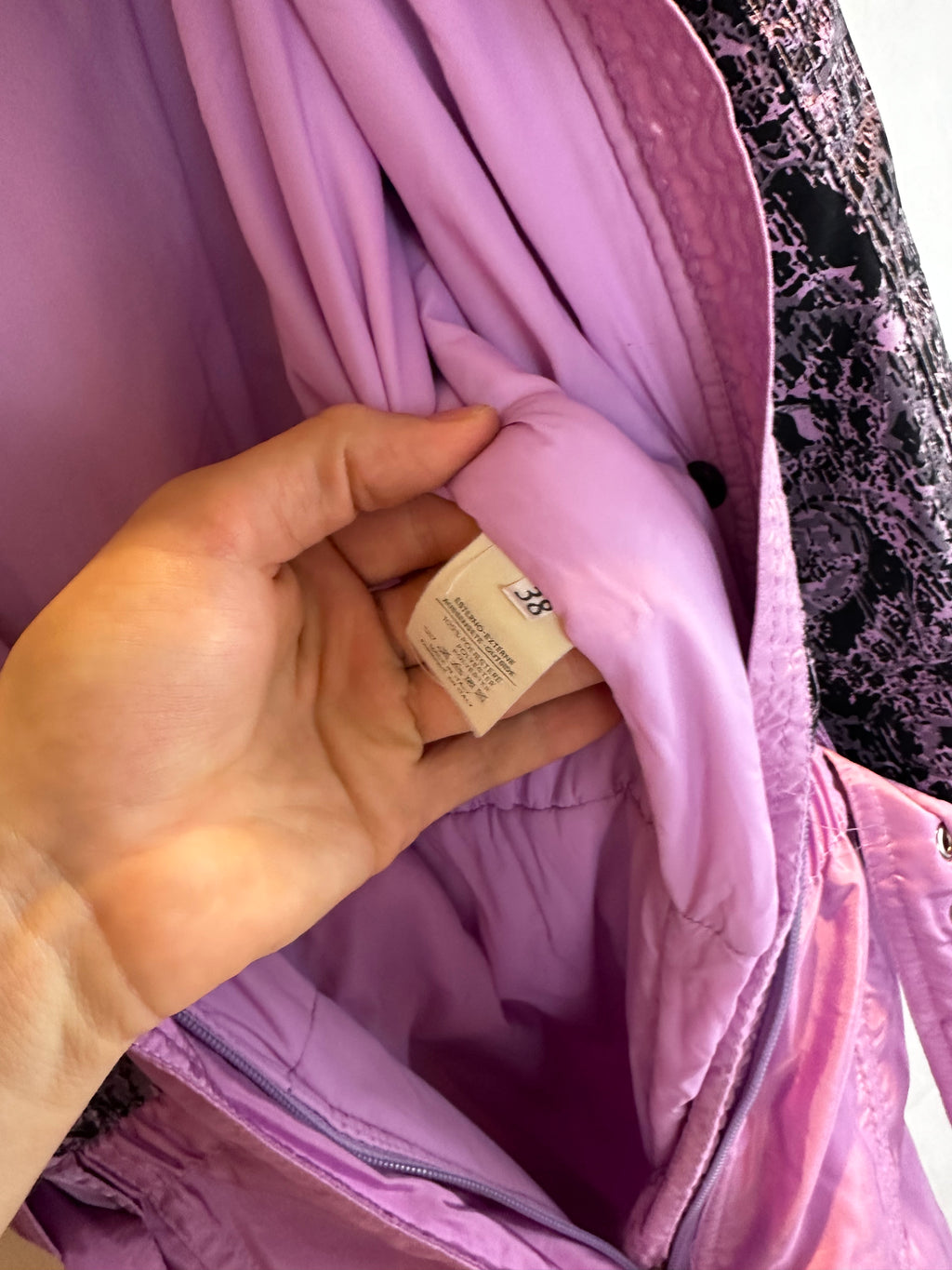 Vintage Skioverall in rosa/schwarz in S/M