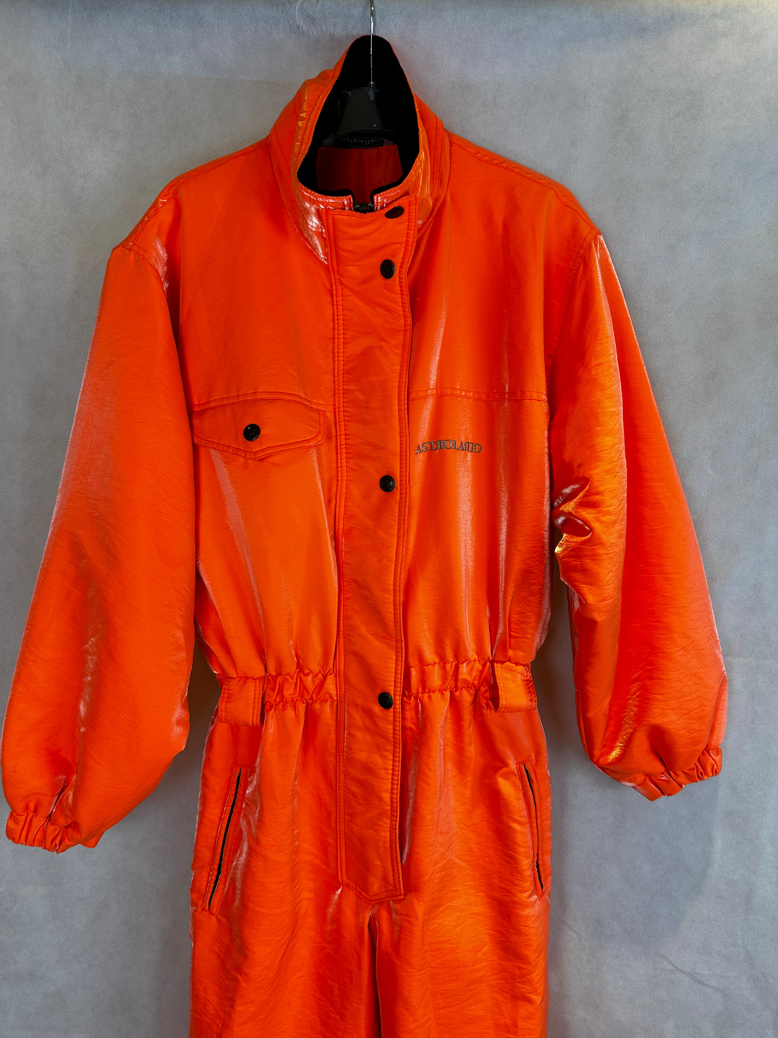 Vintage Skioverall in knalligen Orange in M/S