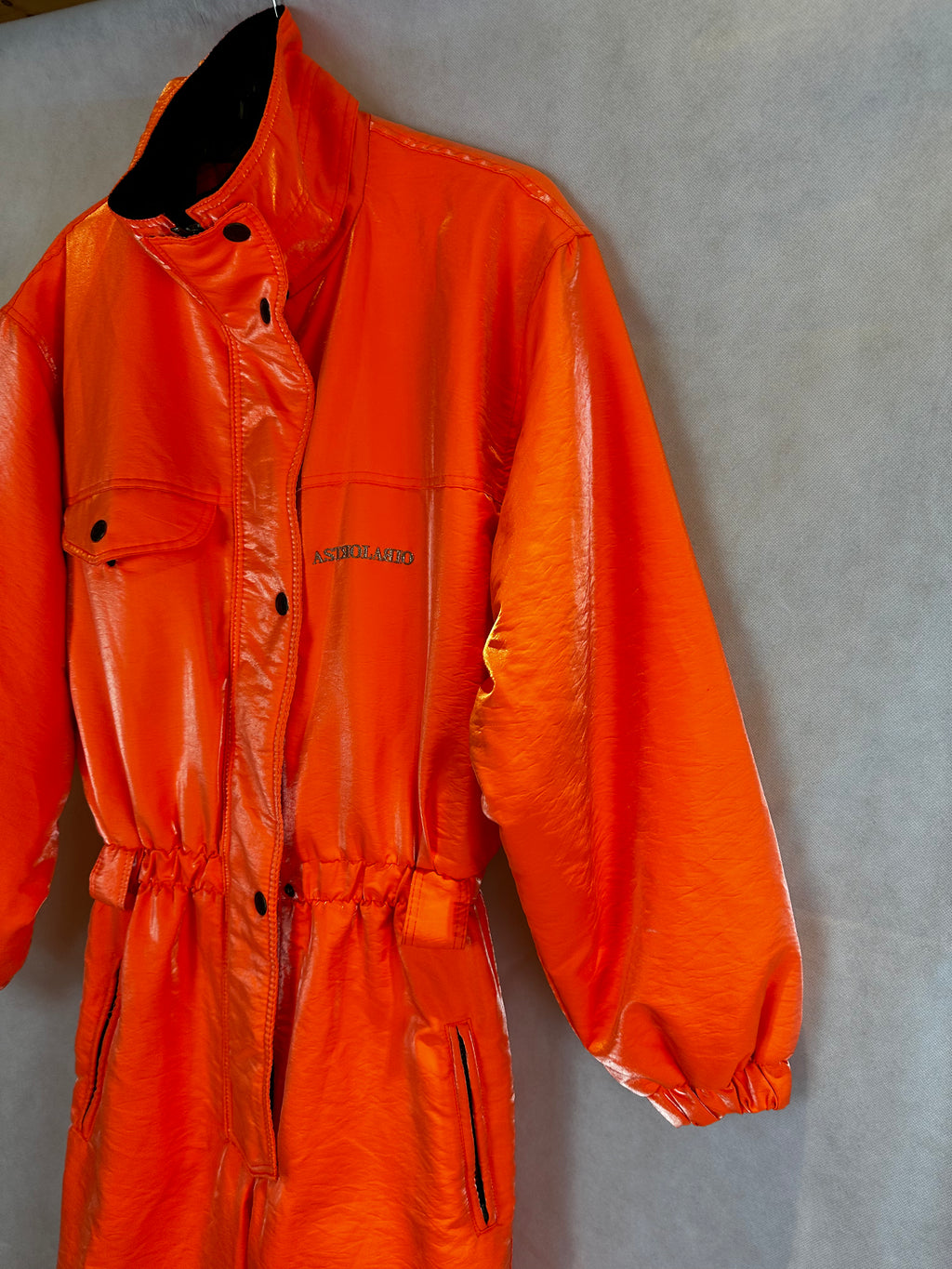 Vintage Skioverall in knalligen Orange in M/S
