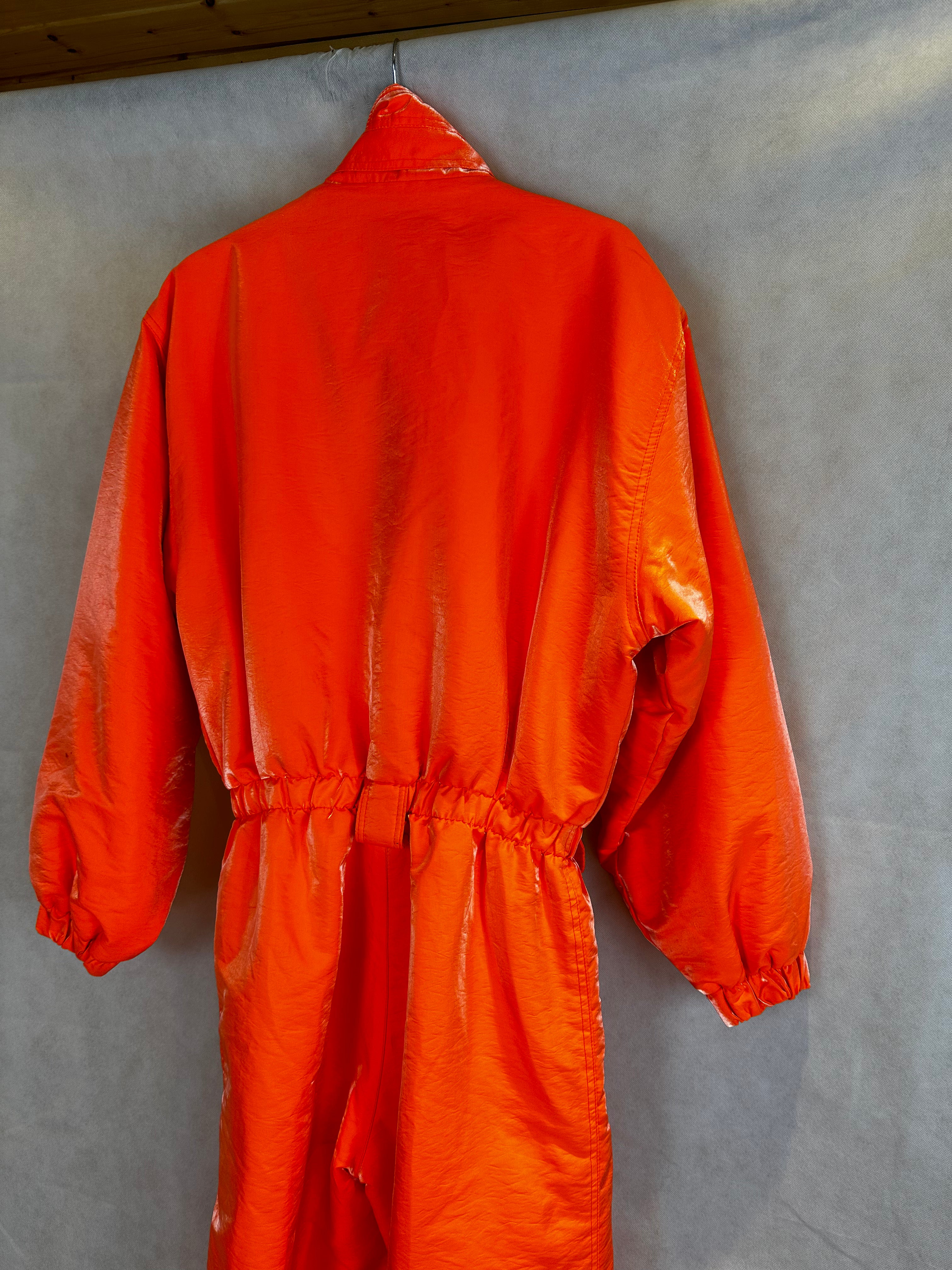 Vintage Skioverall in knalligen Orange in M/S