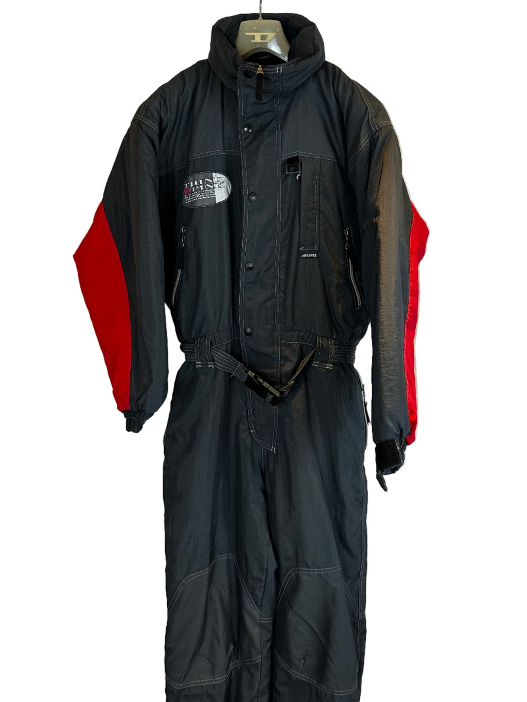 Vintage Skioverall von pink point in schwarz in L