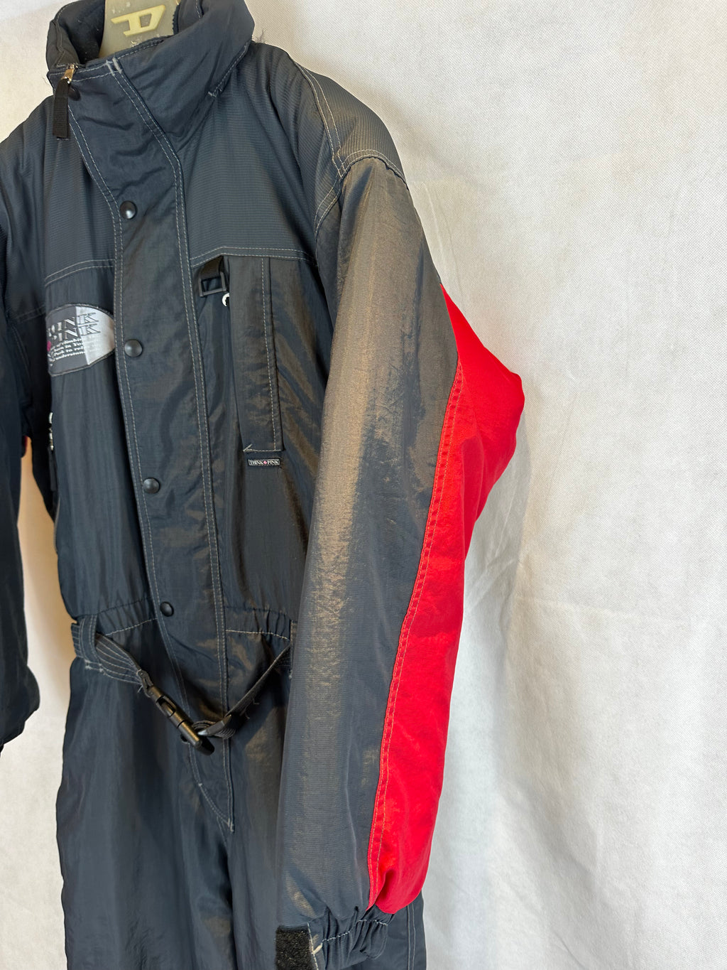 Vintage Skioverall von pink point in schwarz in L