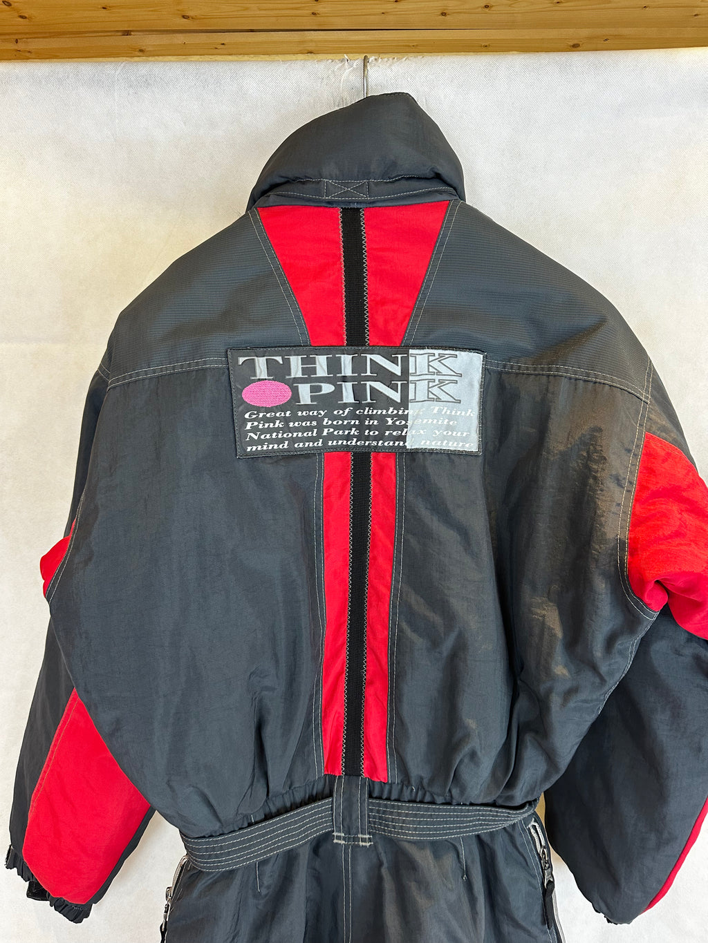 Vintage Skioverall von pink point in schwarz in L