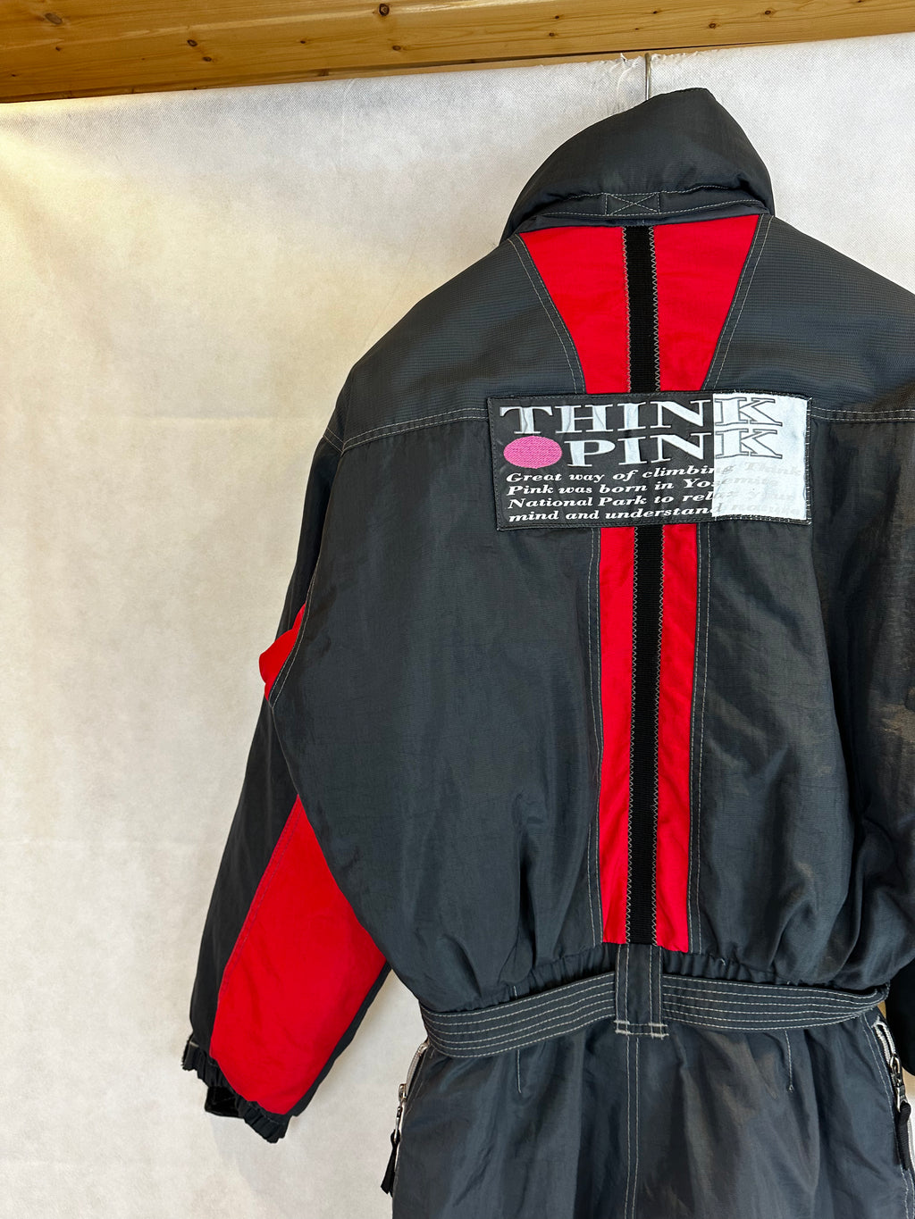 Vintage Skioverall von pink point in schwarz in L