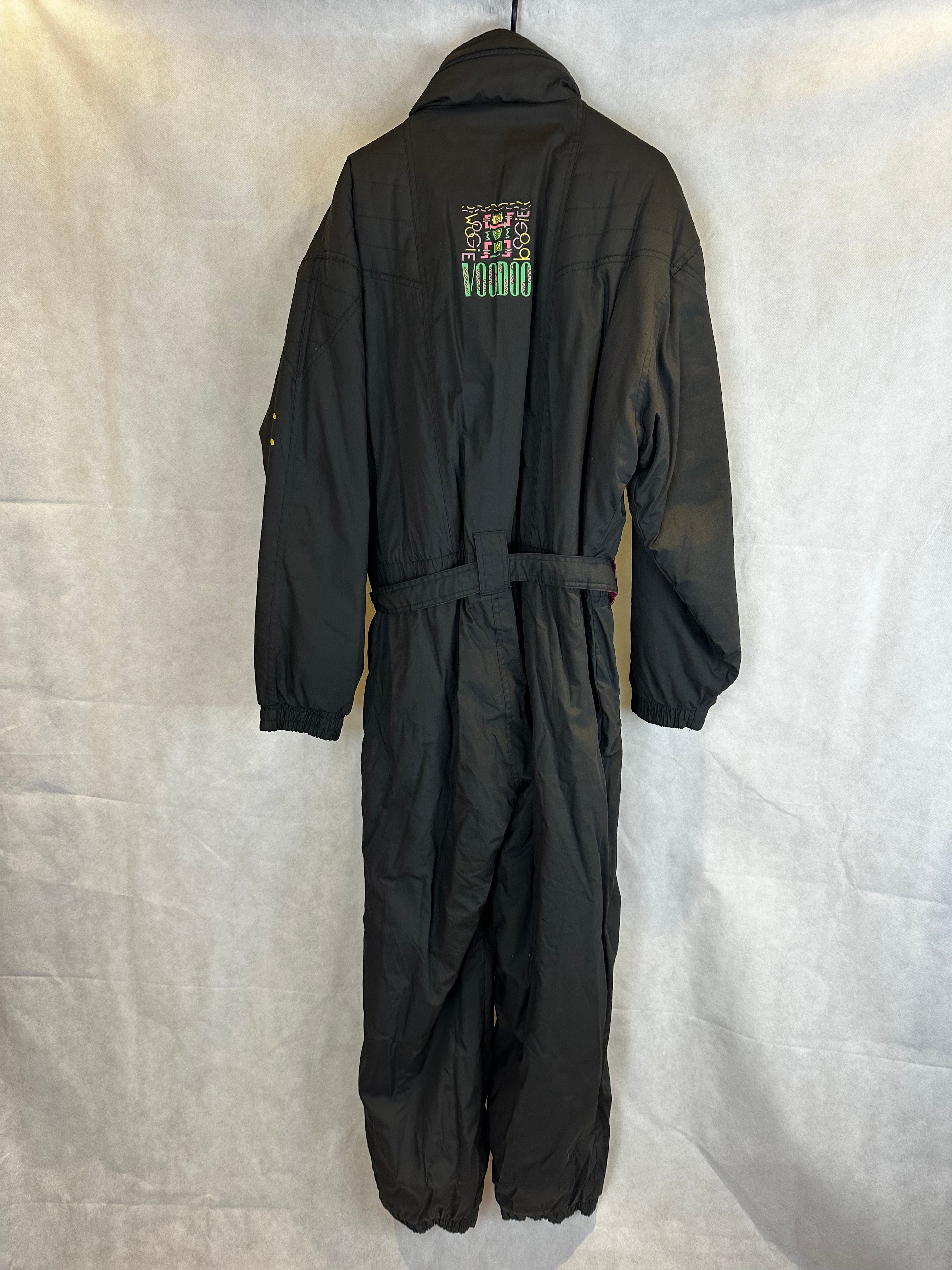 Vintage Skioverall von Ski Style in schwarz in L