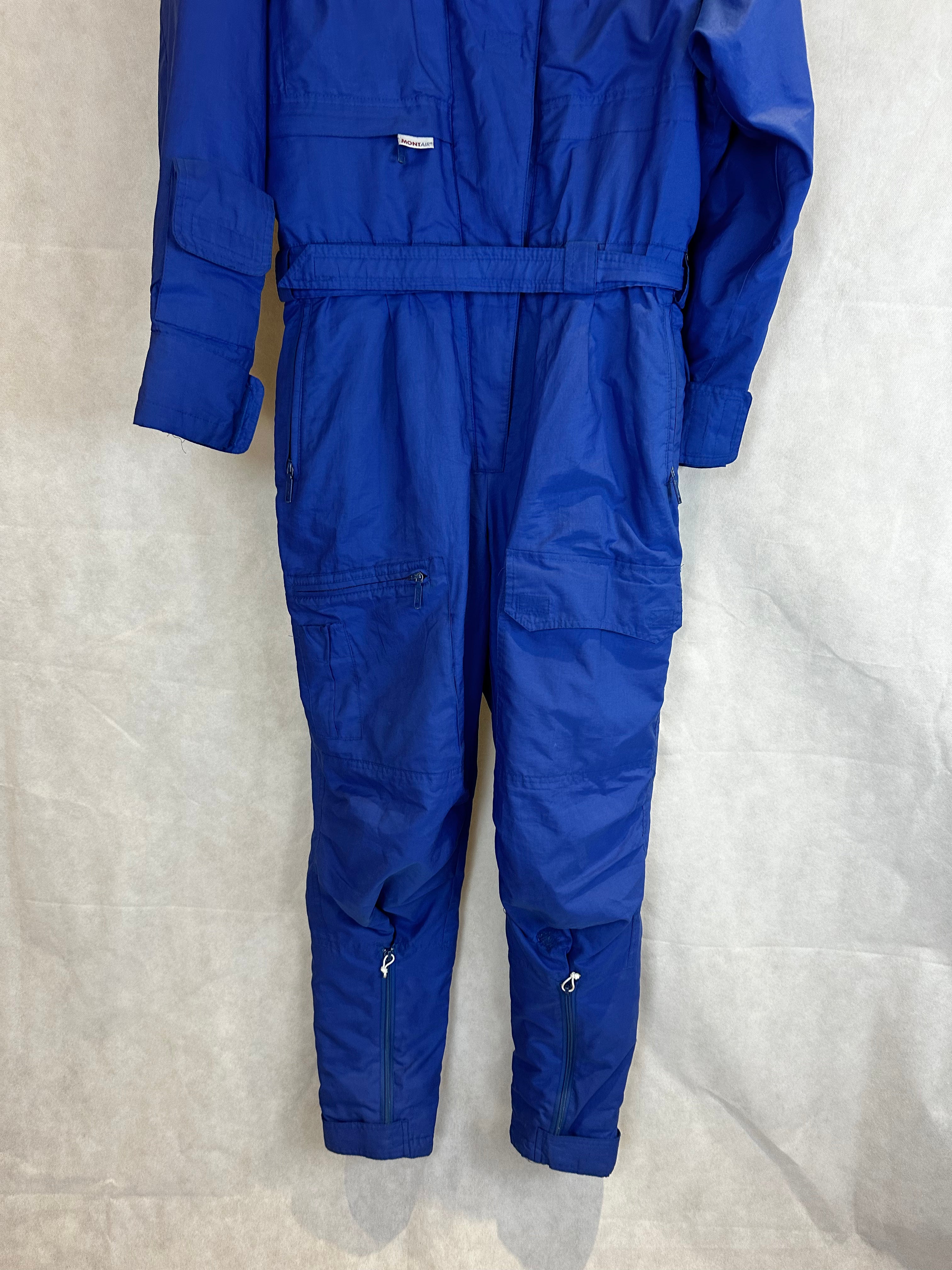 Vintage Skioverall in blau in M/L