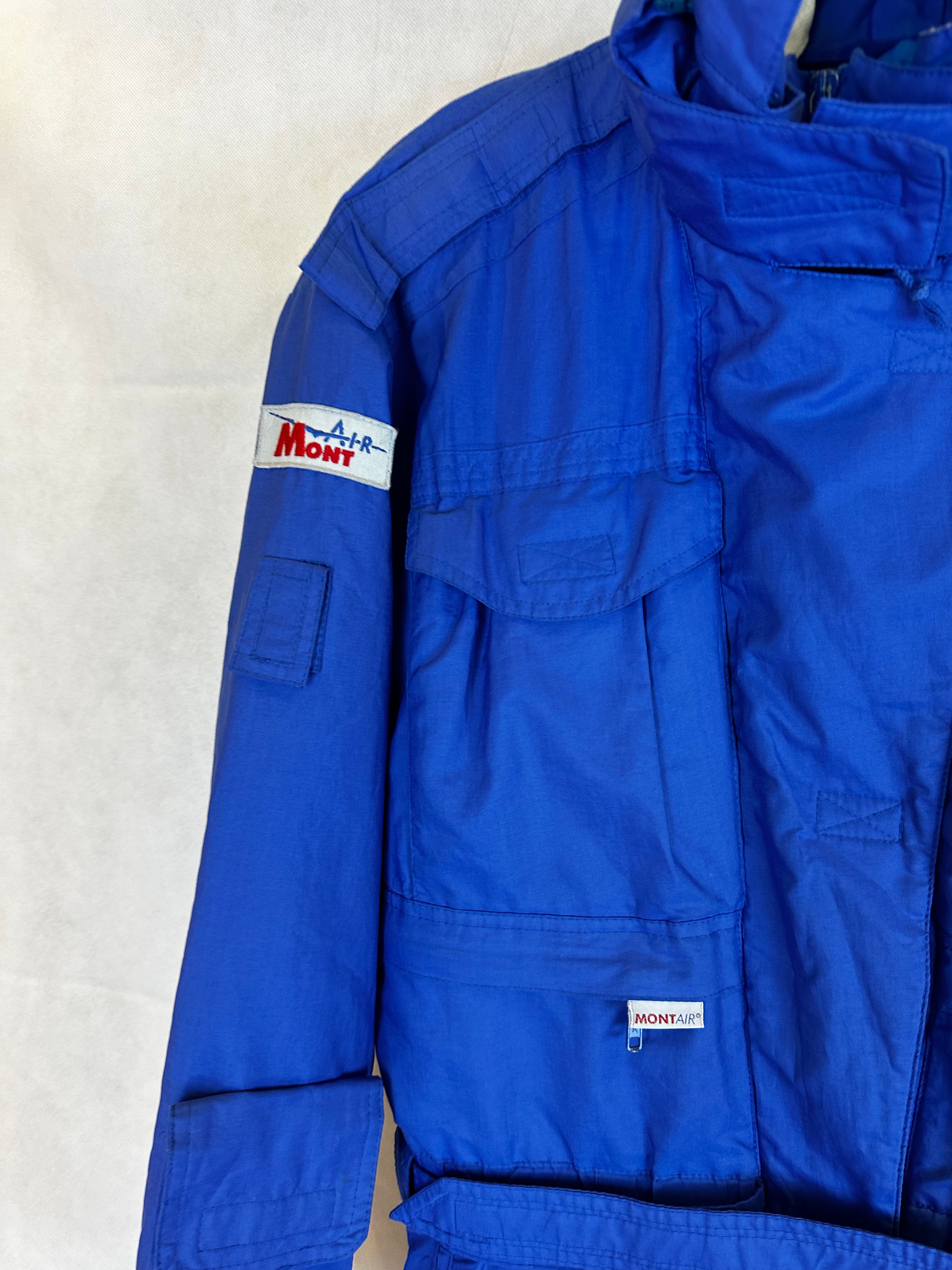 Vintage Skioverall in blau in M/L