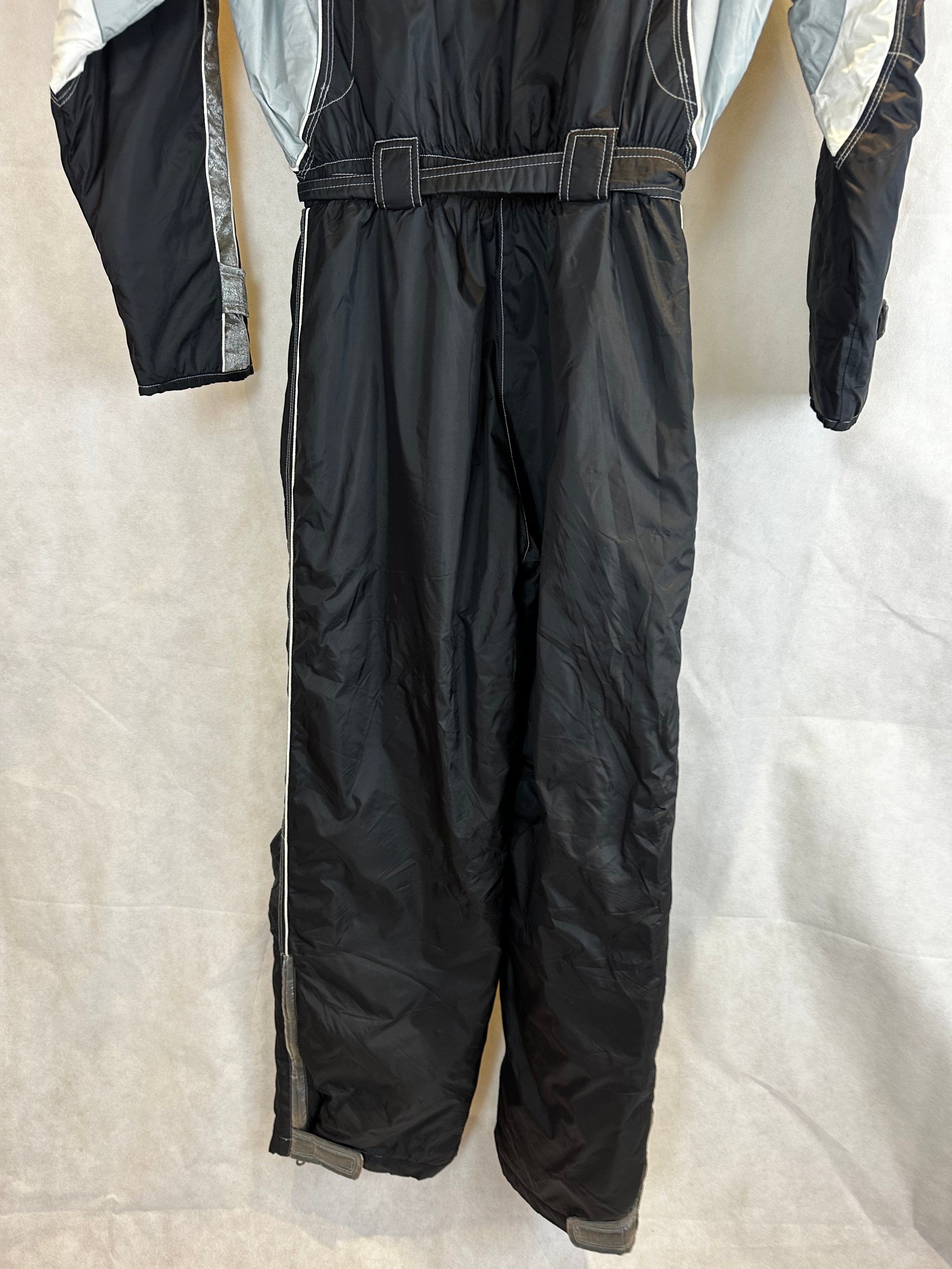 Vintage Skioverall von DIADORA in Schwarz/Silber S/M