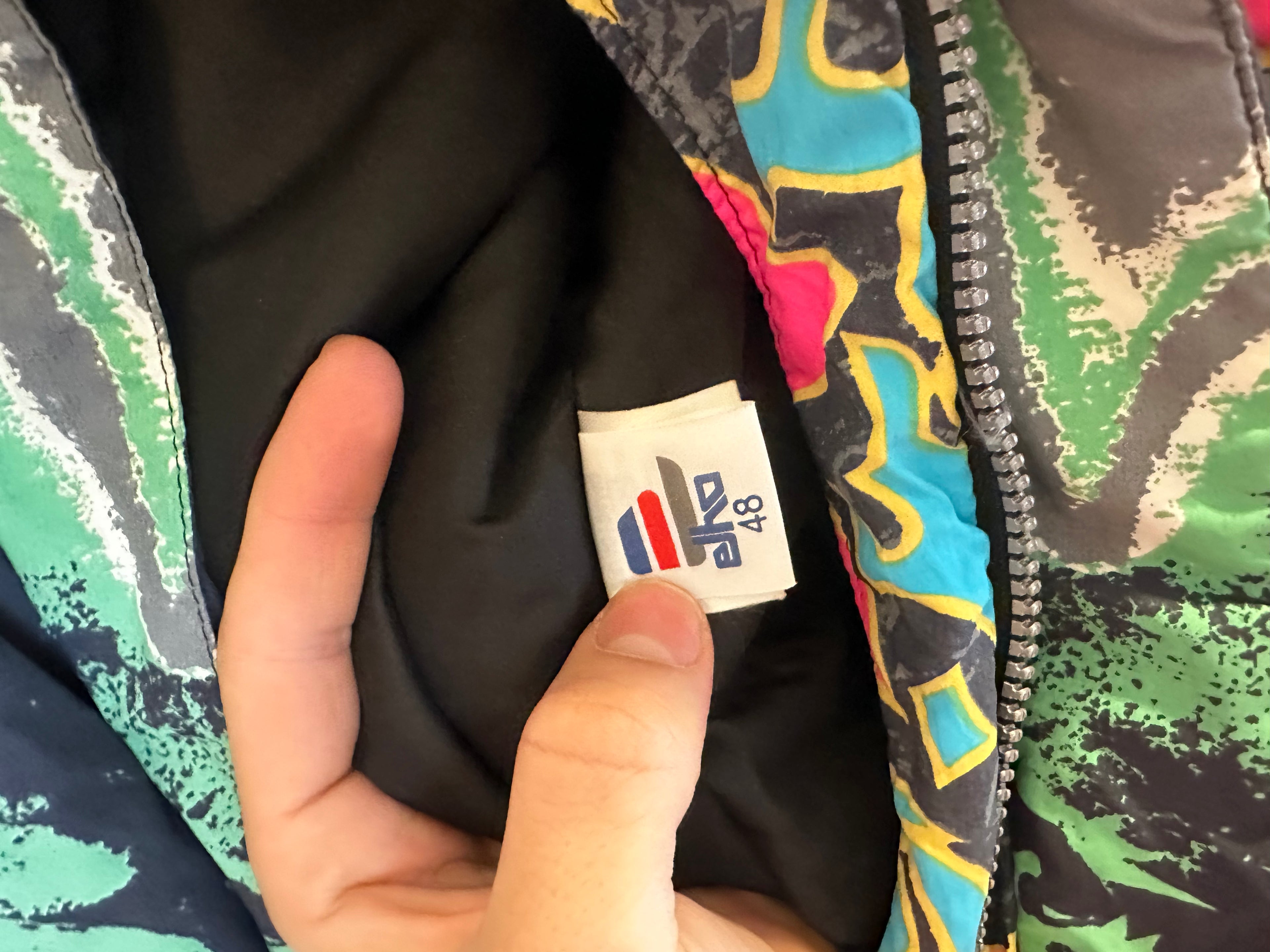 Vintage Skioverall von Elho in bunt in L