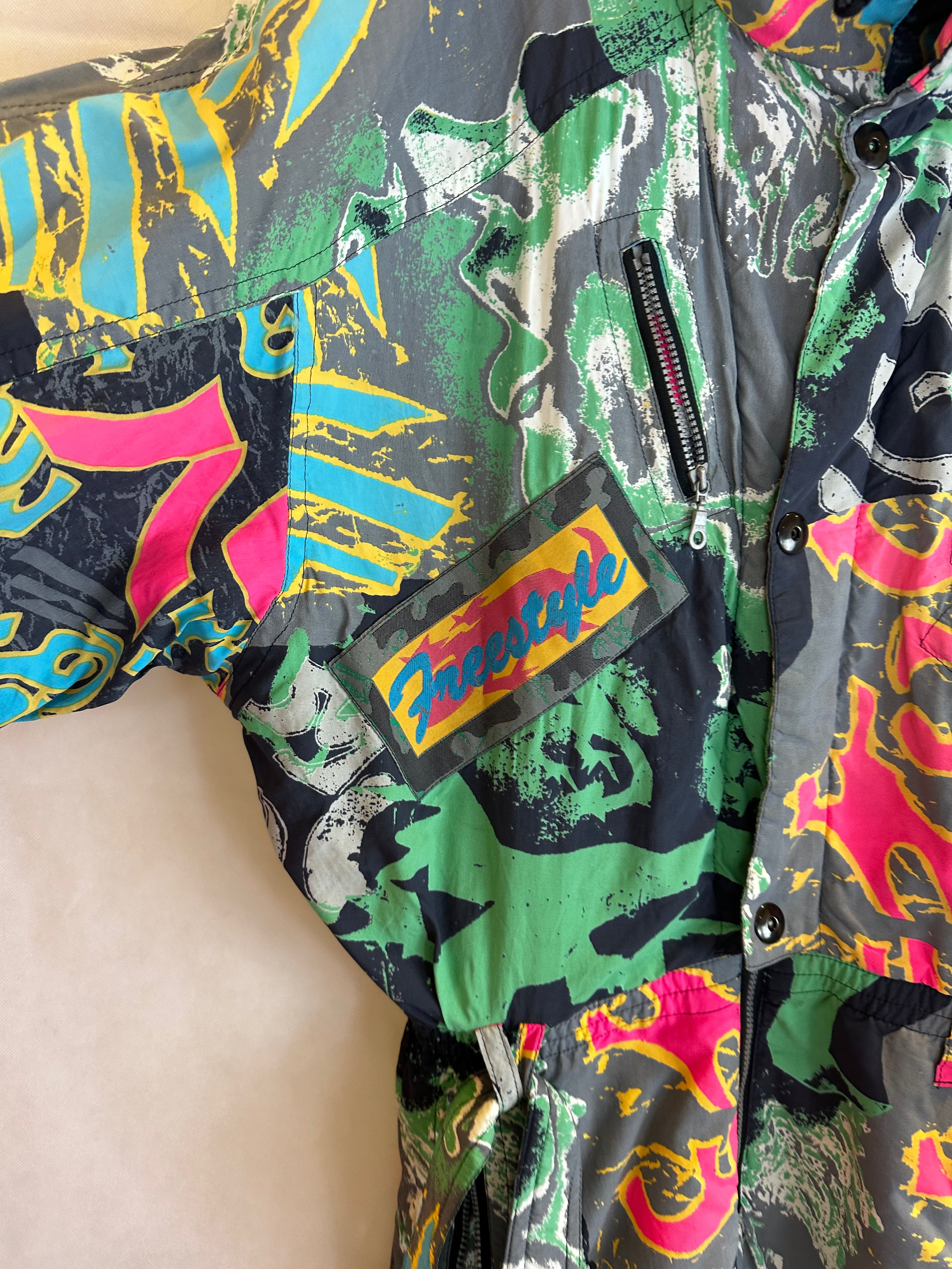 Vintage Skioverall von Elho in bunt in L