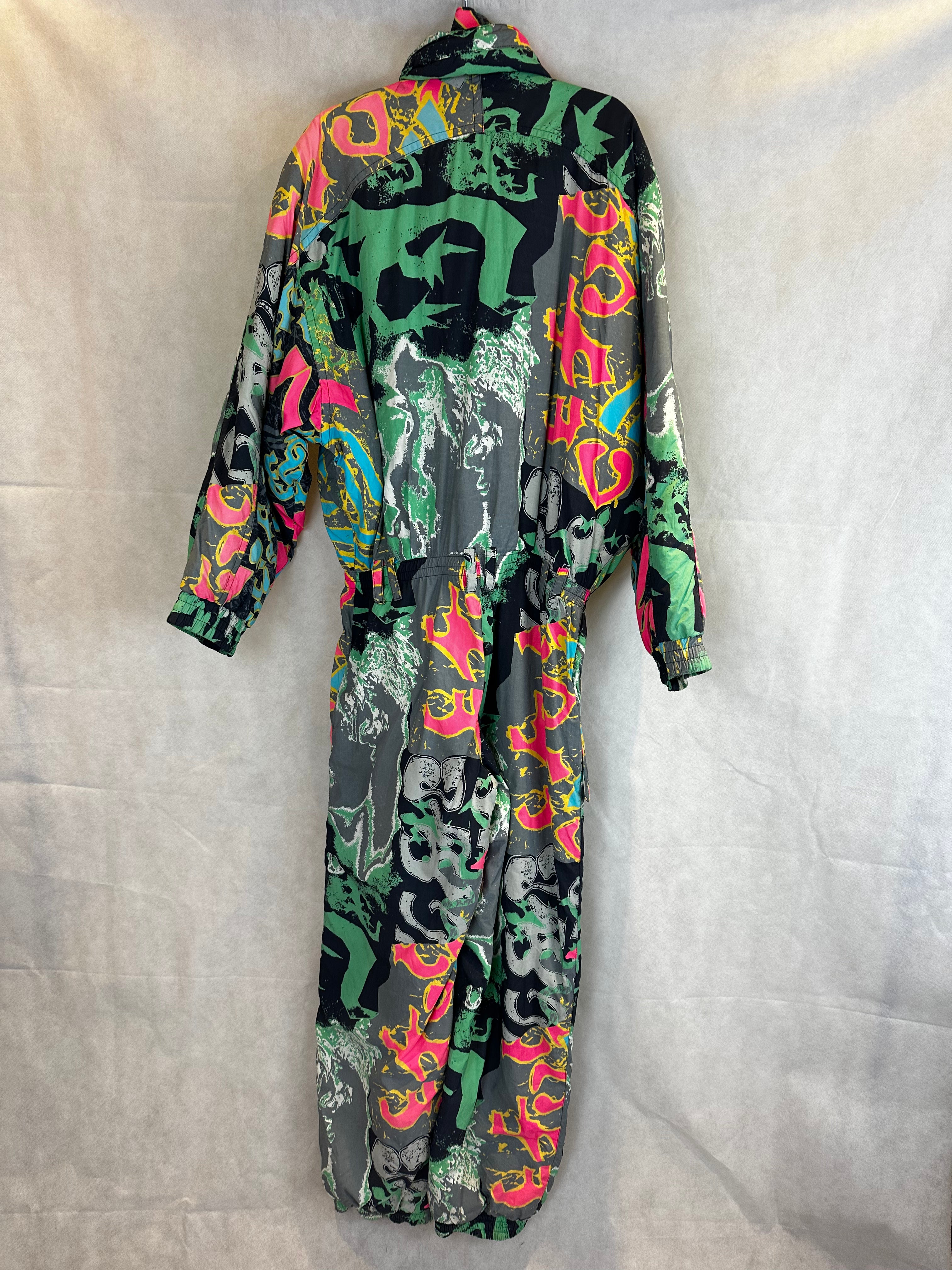 Vintage Skioverall von Elho in bunt in L