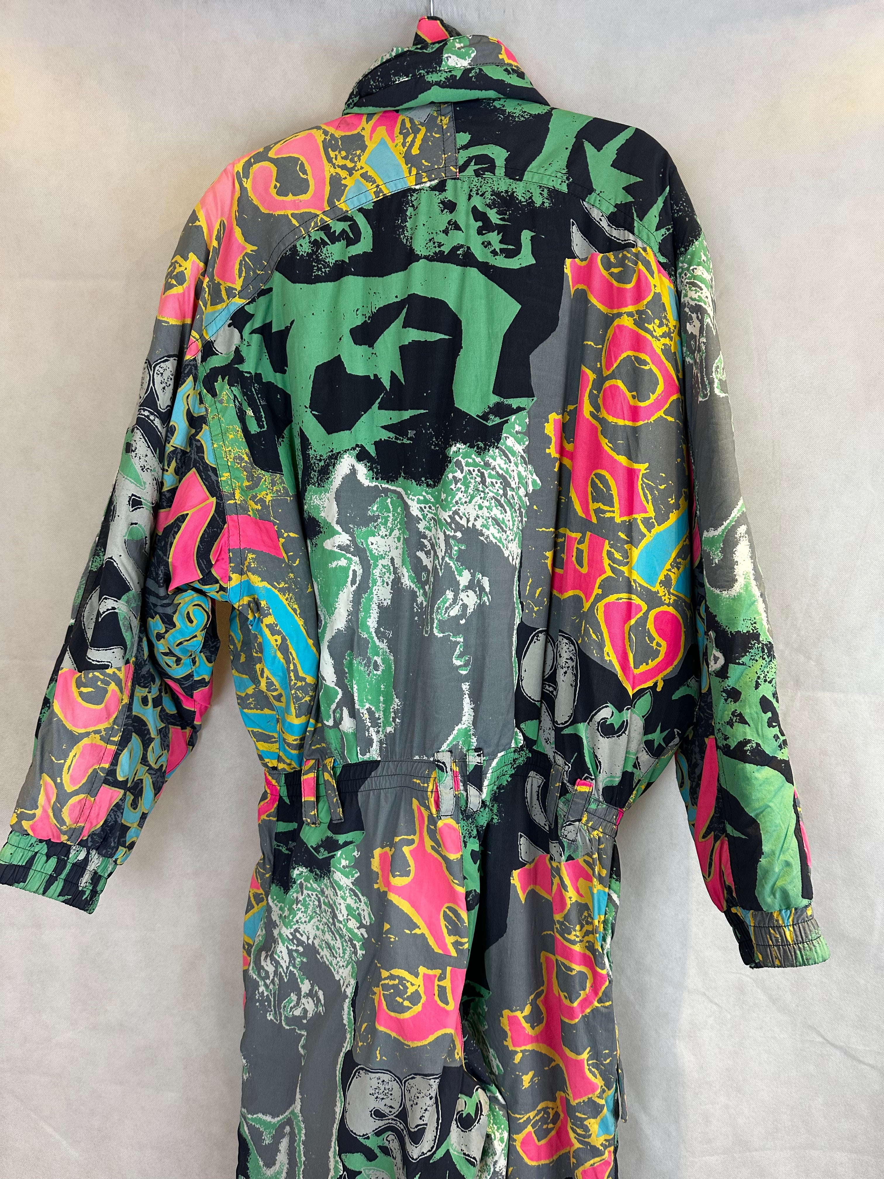 Vintage Skioverall von Elho in bunt in L