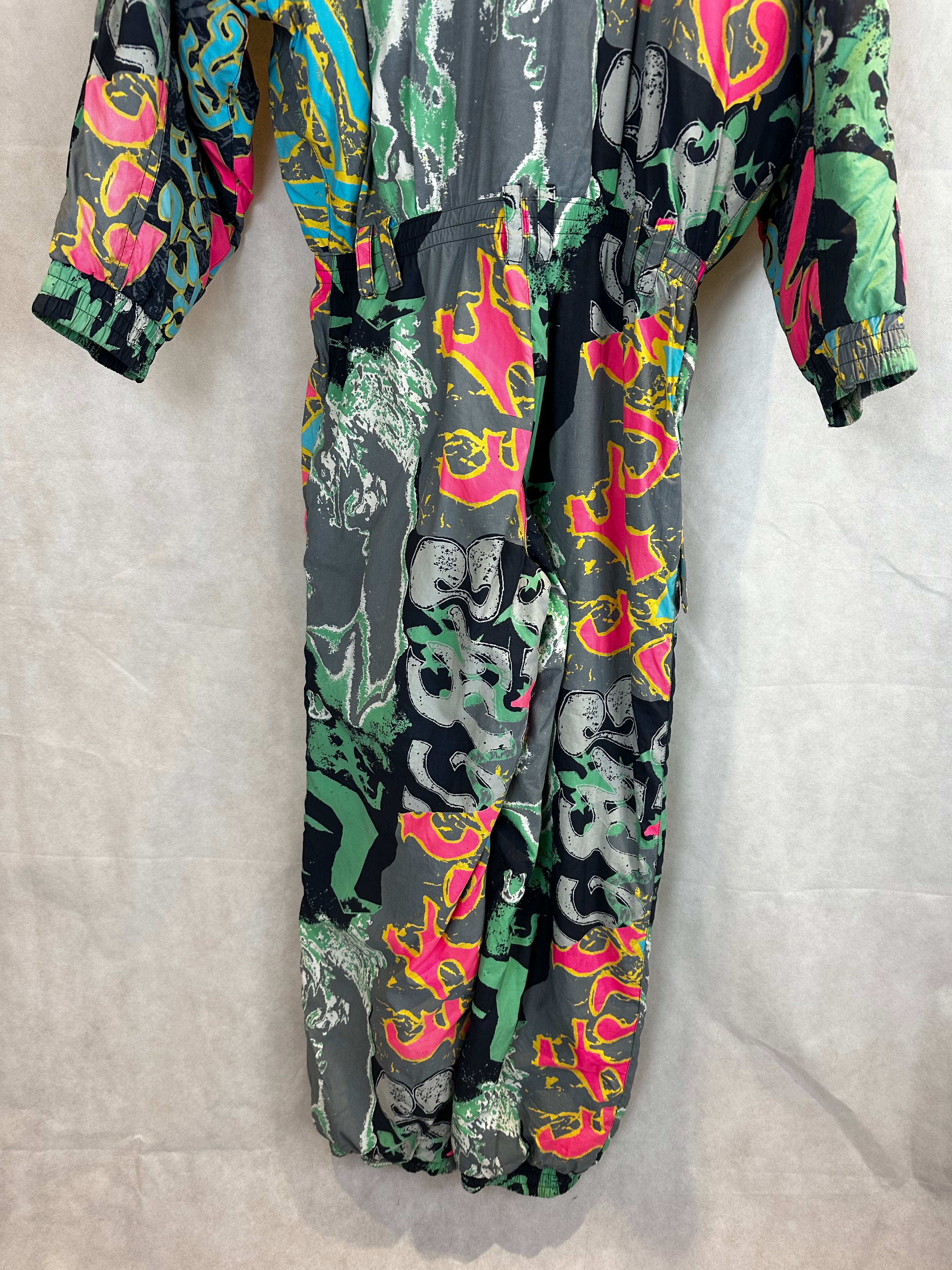 Vintage Skioverall von Elho in bunt in L