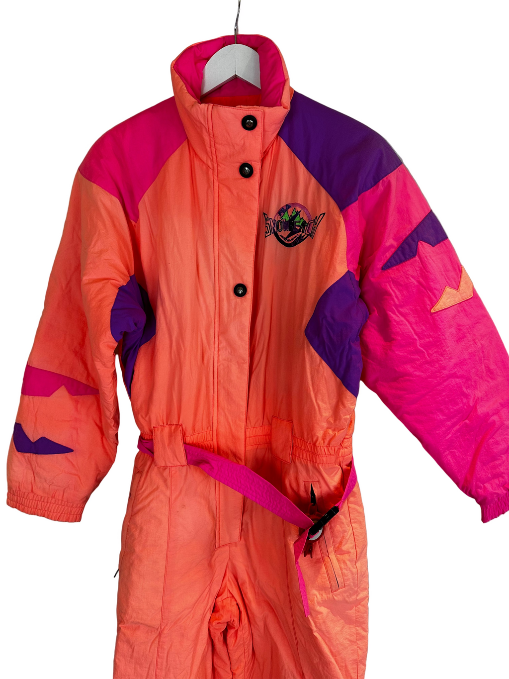 Vintage Skioverall von FILA in rosa/orange in S/M