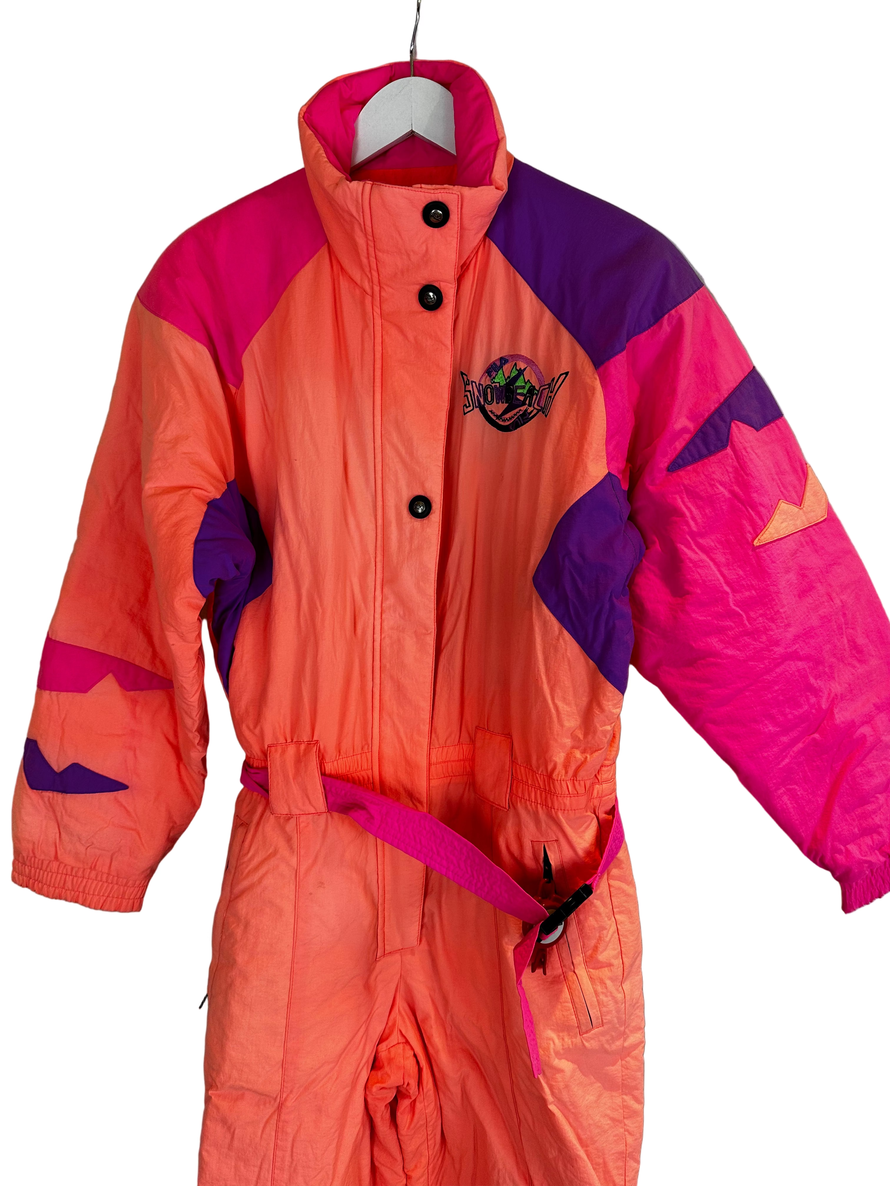 Vintage Skioverall von FILA in rosa/orange in S/M