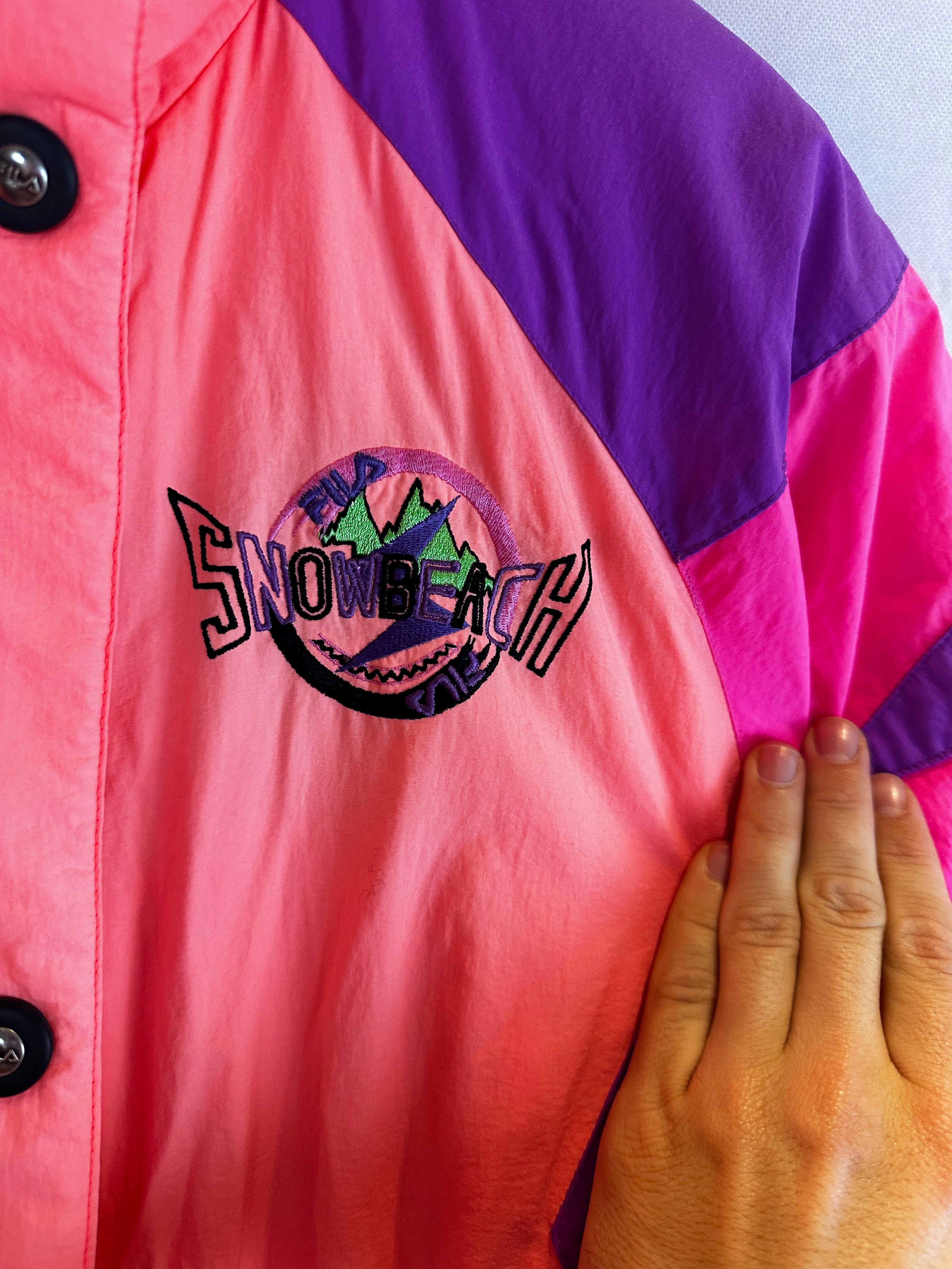 Vintage Skioverall von FILA in rosa/orange in S/M