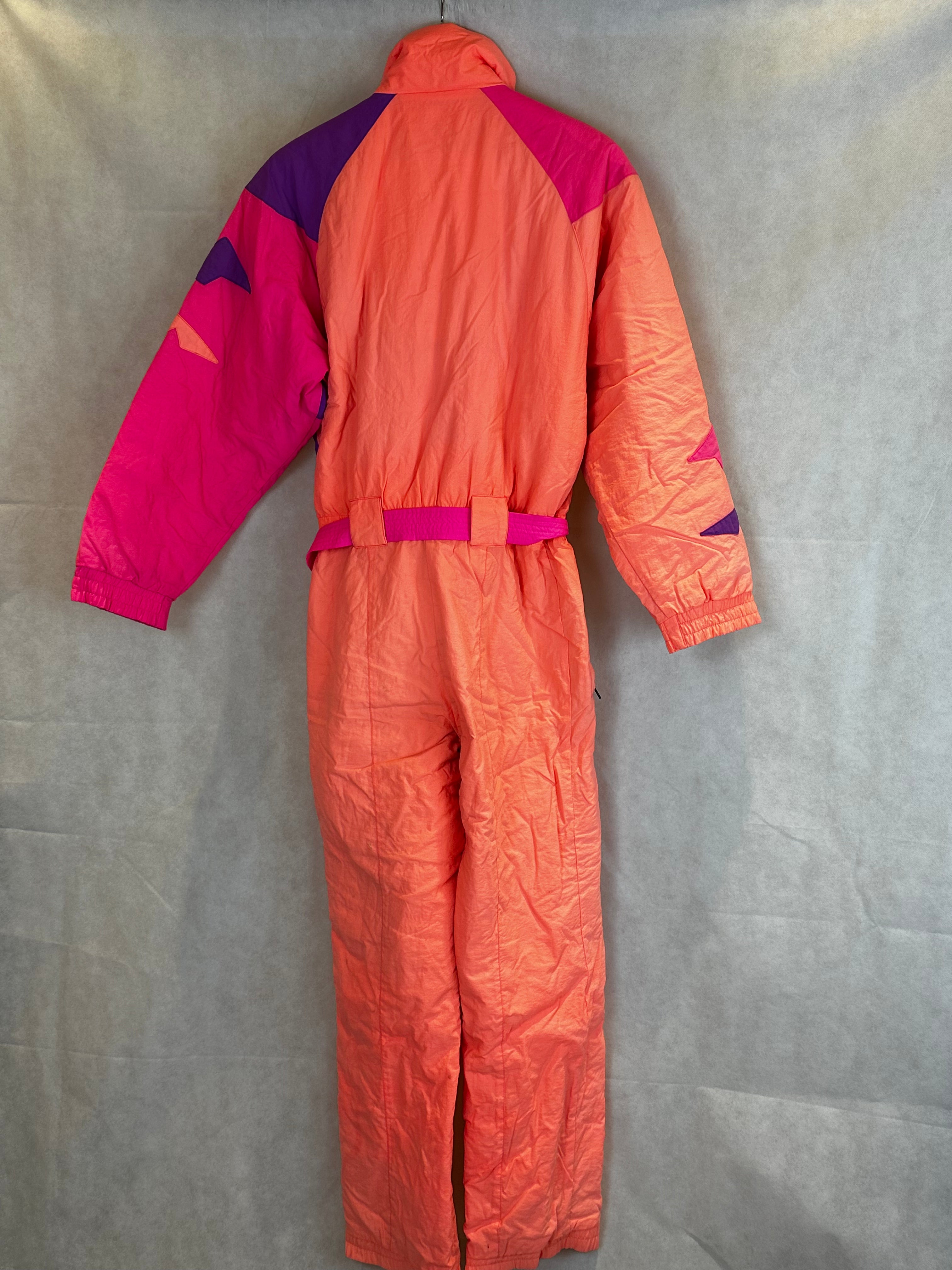 Vintage Skioverall von FILA in rosa/orange in S/M