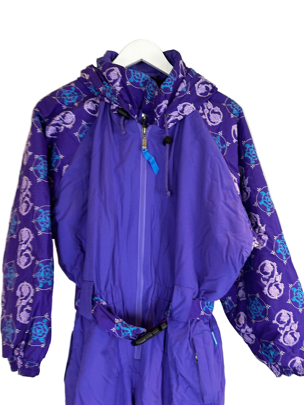Vintage Skioverall von in Lila mit Muster in S