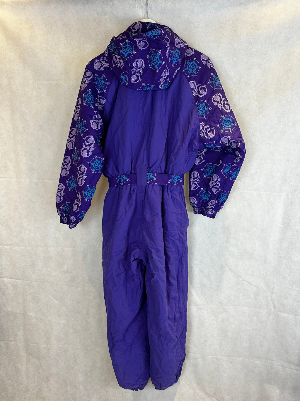 Vintage Skioverall von in Lila mit Muster in S