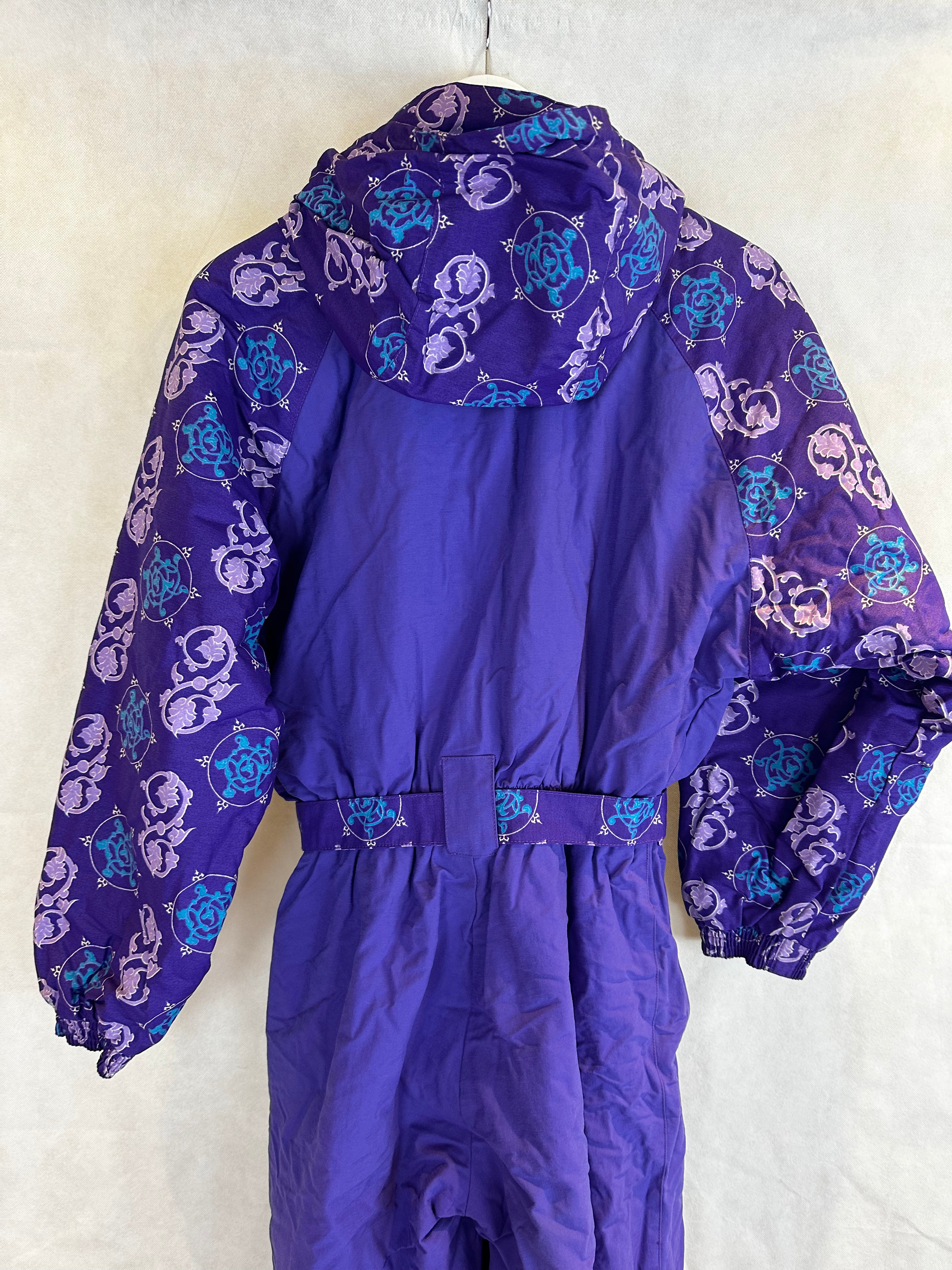 Vintage Skioverall von in Lila mit Muster in S