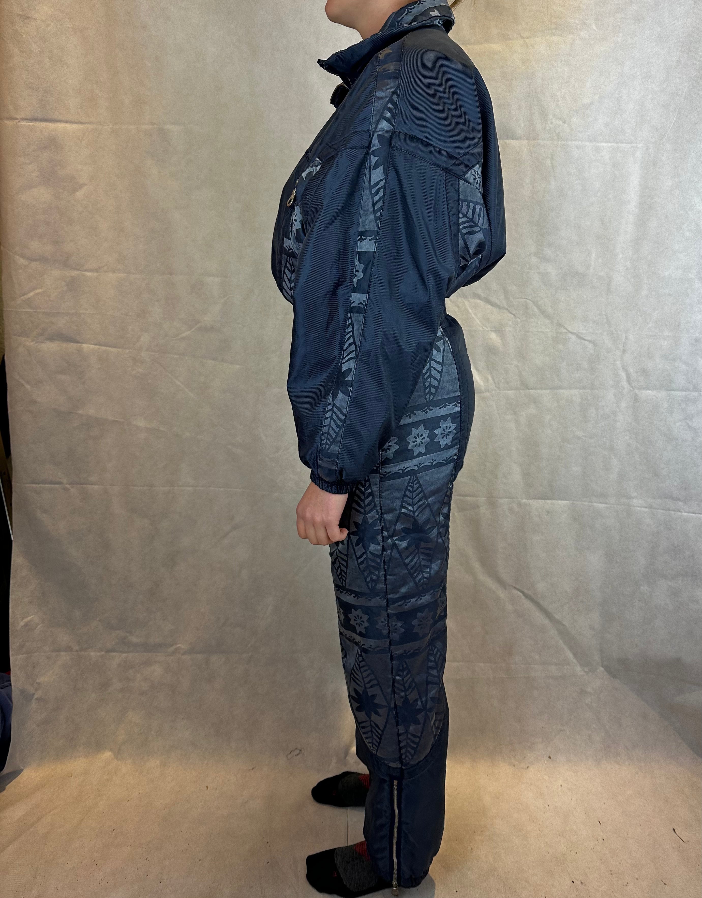 Vintage Skioverall in Schwarz S/M