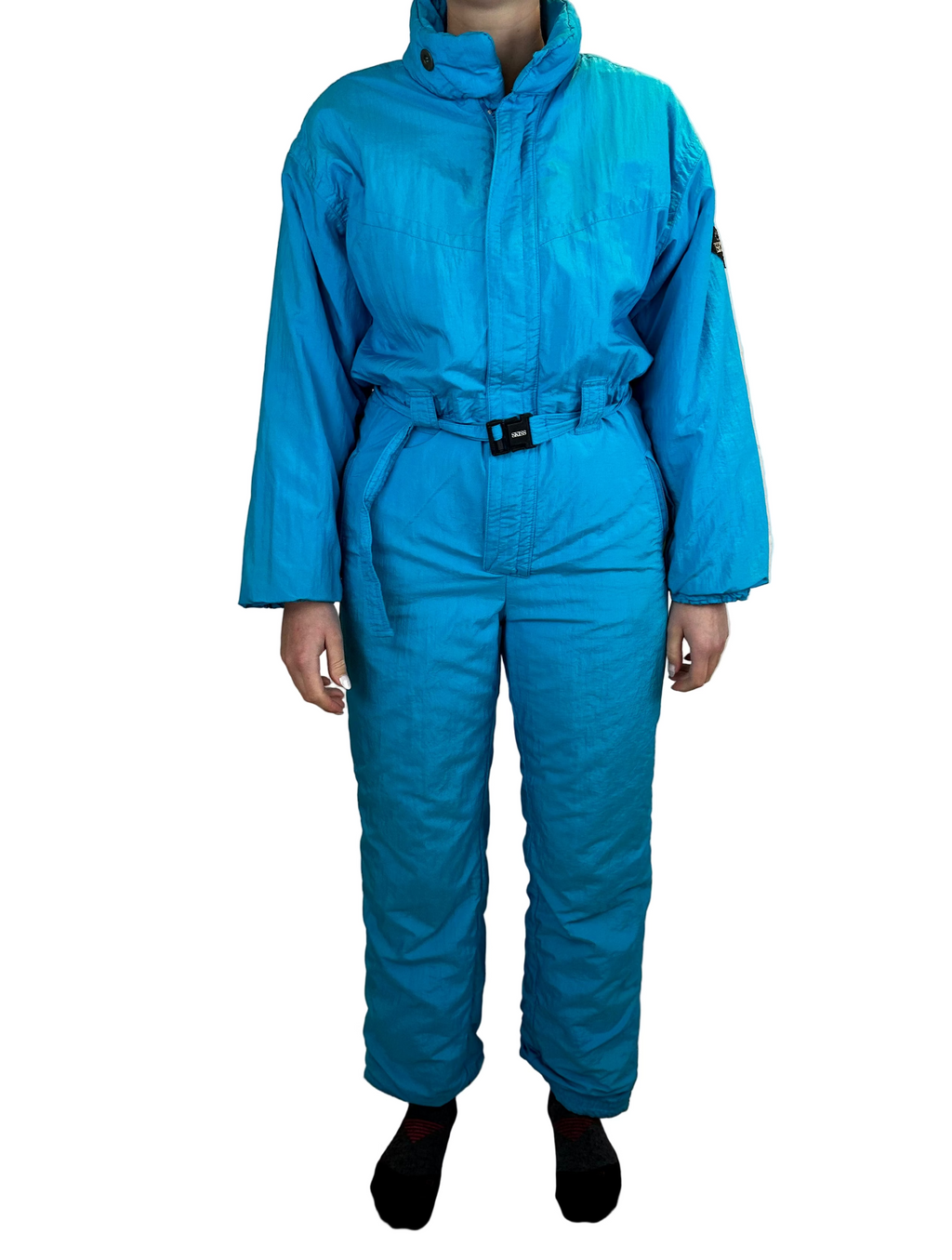 Vintage Skioverall in S/M blau/turkis