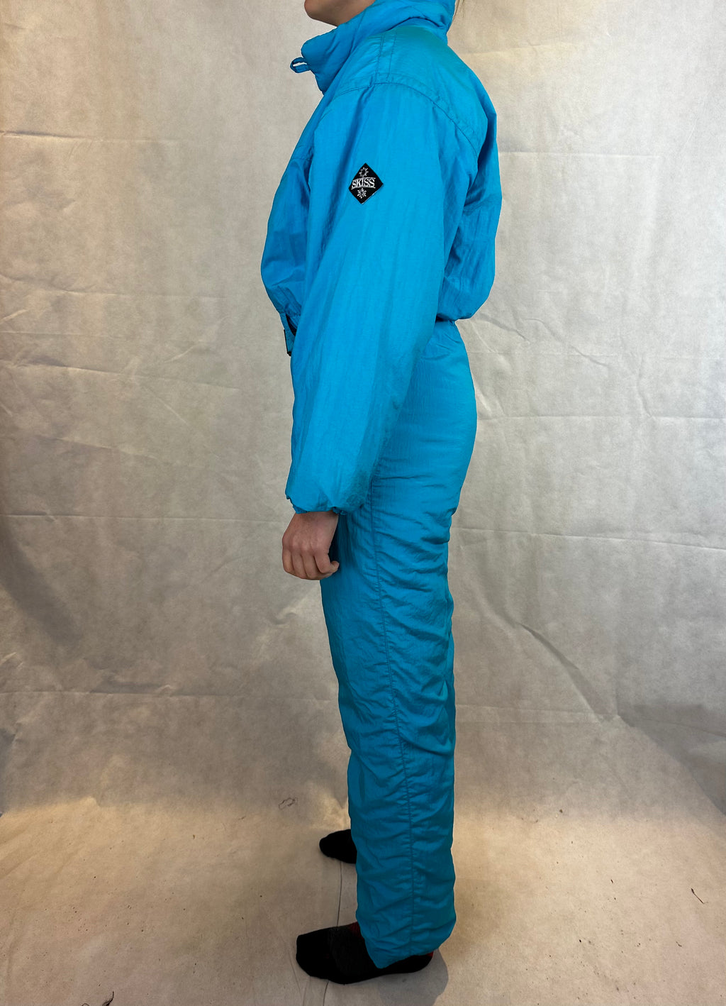 Vintage Skioverall in S/M blau/turkis