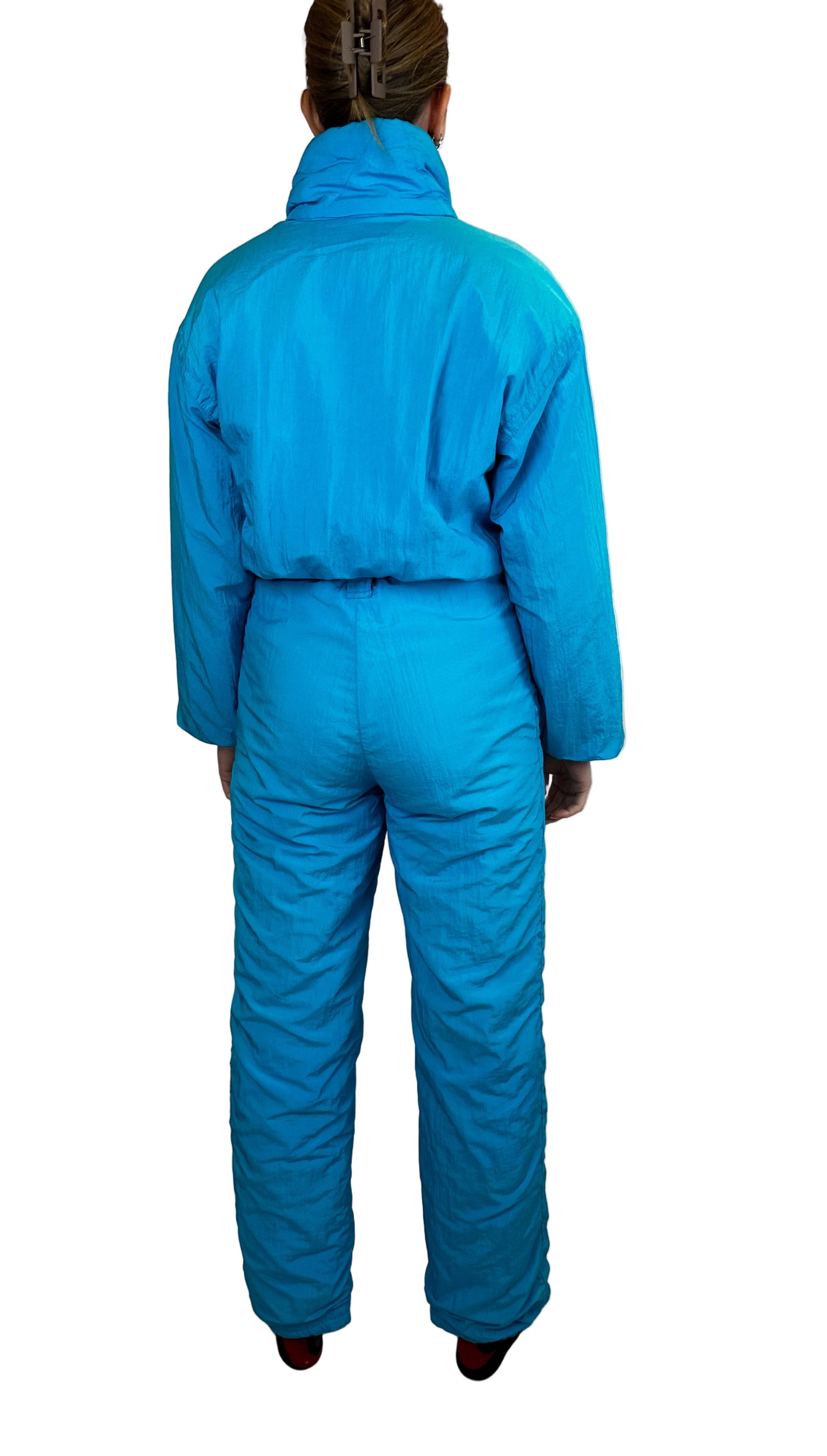 Vintage Skioverall in S/M blau/turkis