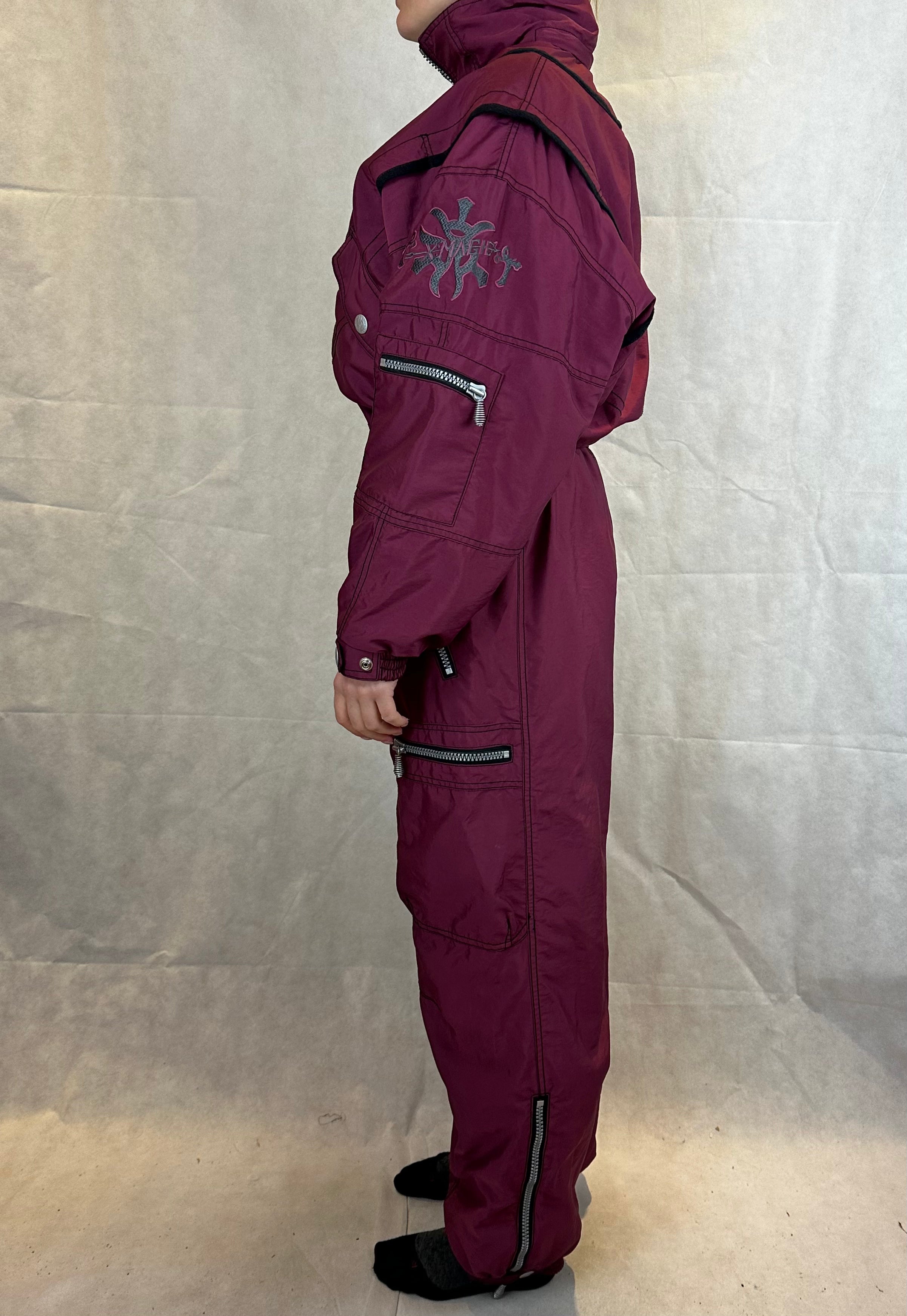 Vintage Skioverall von Killtec in Weinrot in S/M