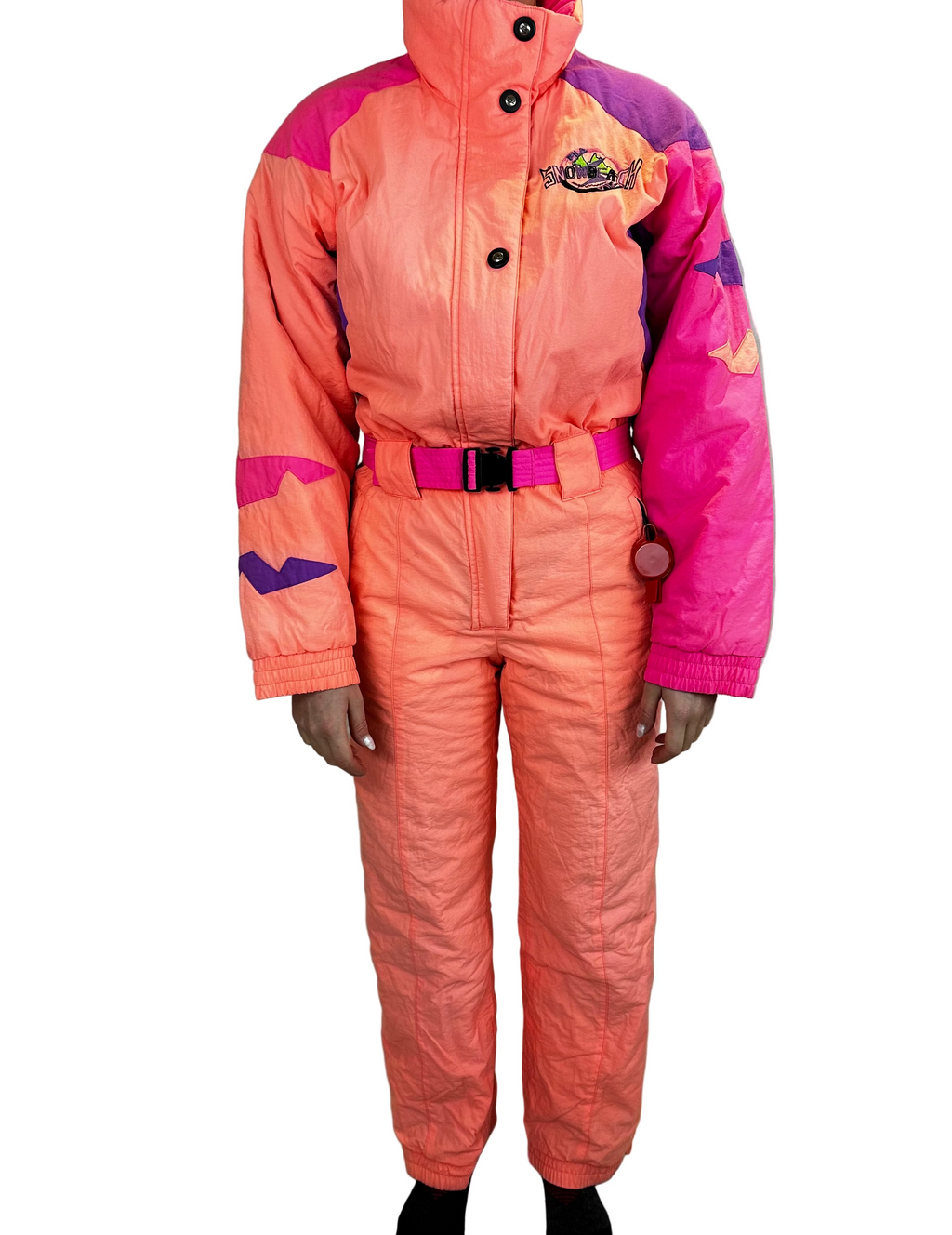 Vintage Skioverall von FILA in rosa/orange in S/M