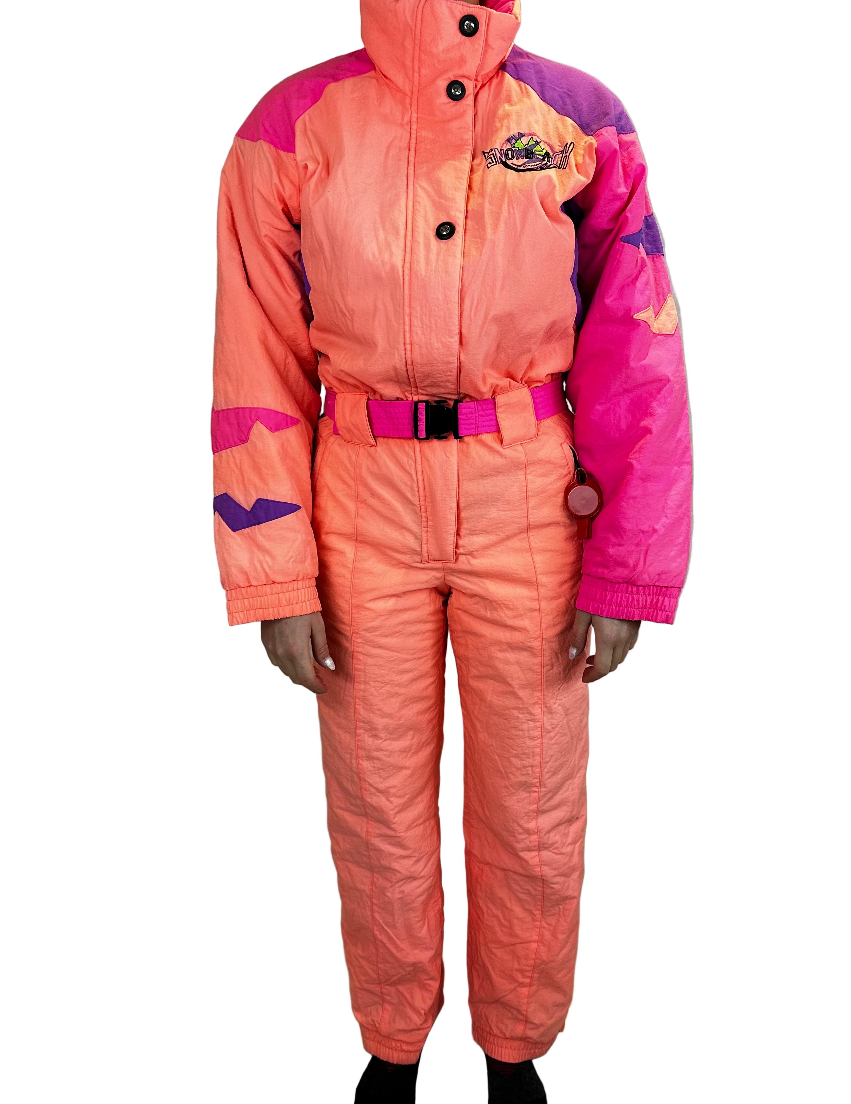 Vintage Skioverall von FILA in rosa/orange in S/M