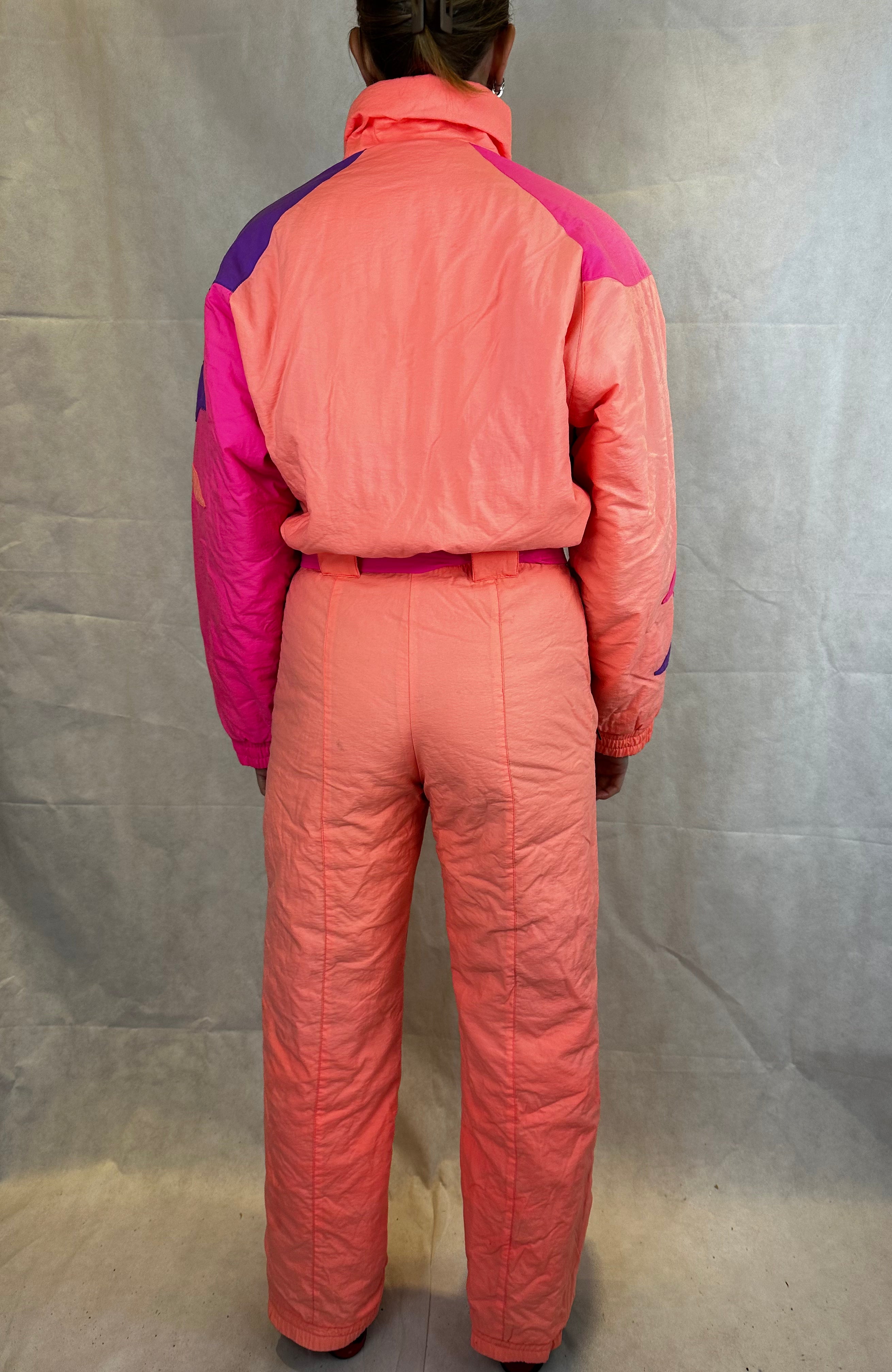 Vintage Skioverall von FILA in rosa/orange in S/M