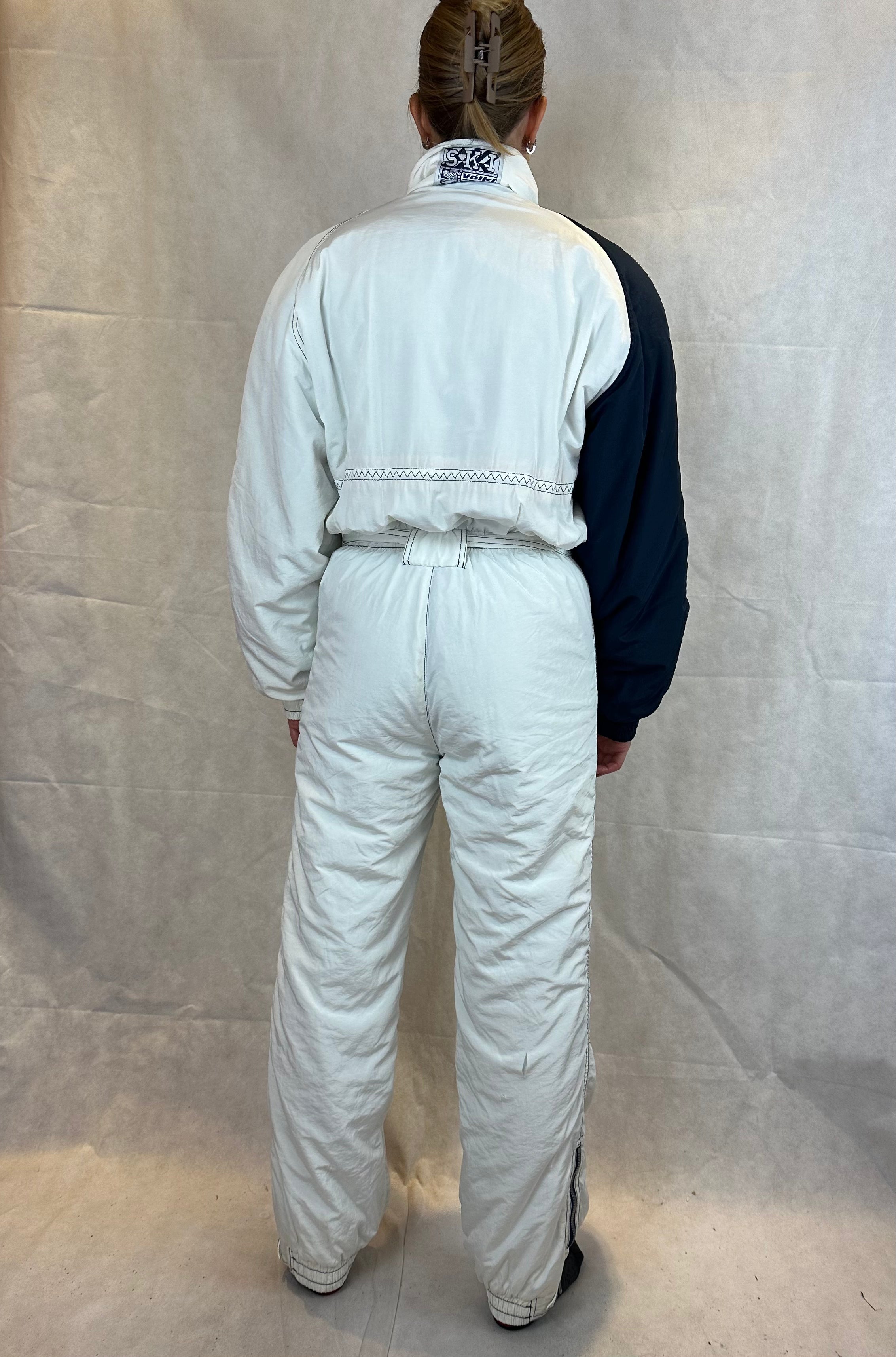 Vintage Skioverall in weiss in S/M