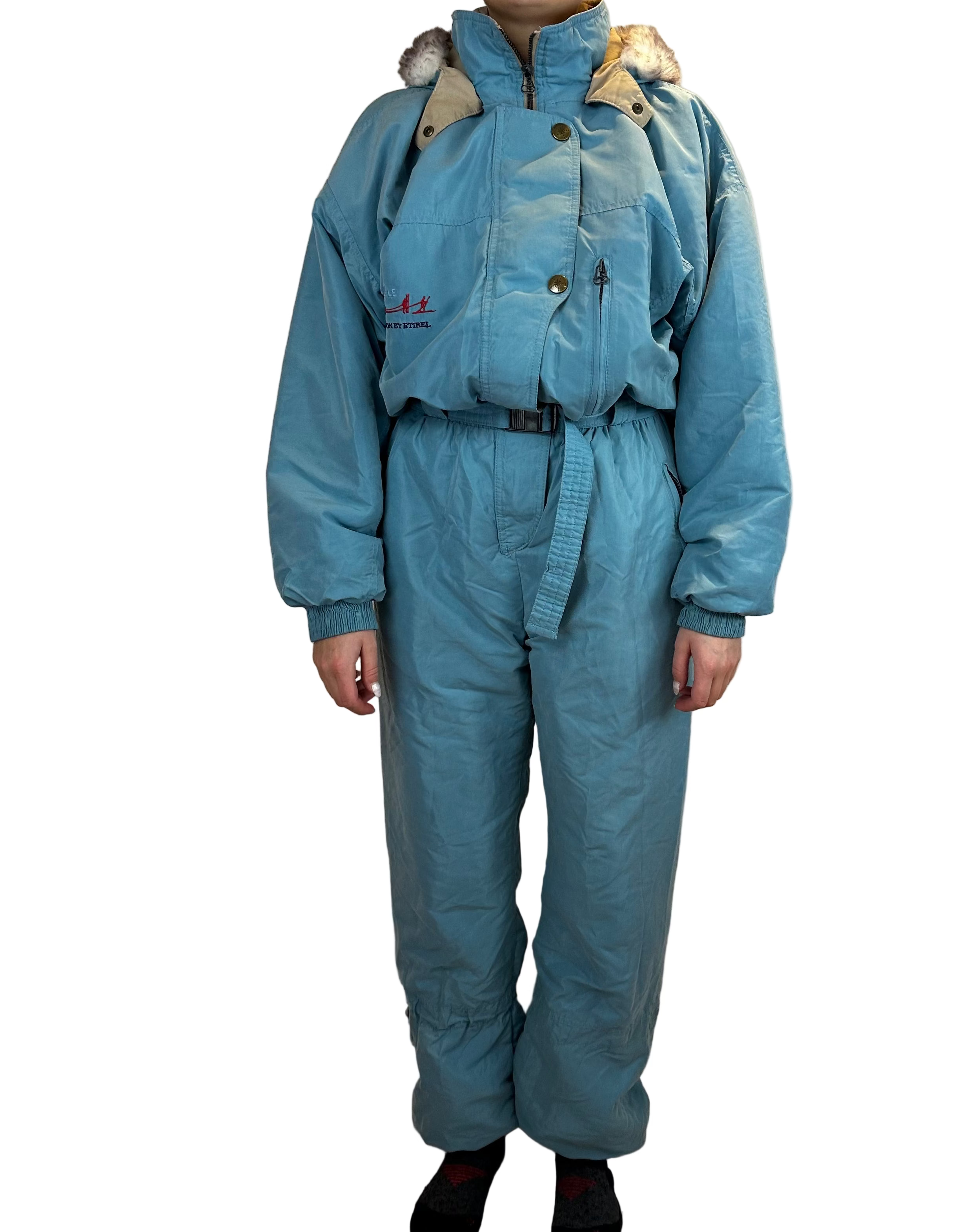 Vintage Skioverall von Etirel in blau in S/M