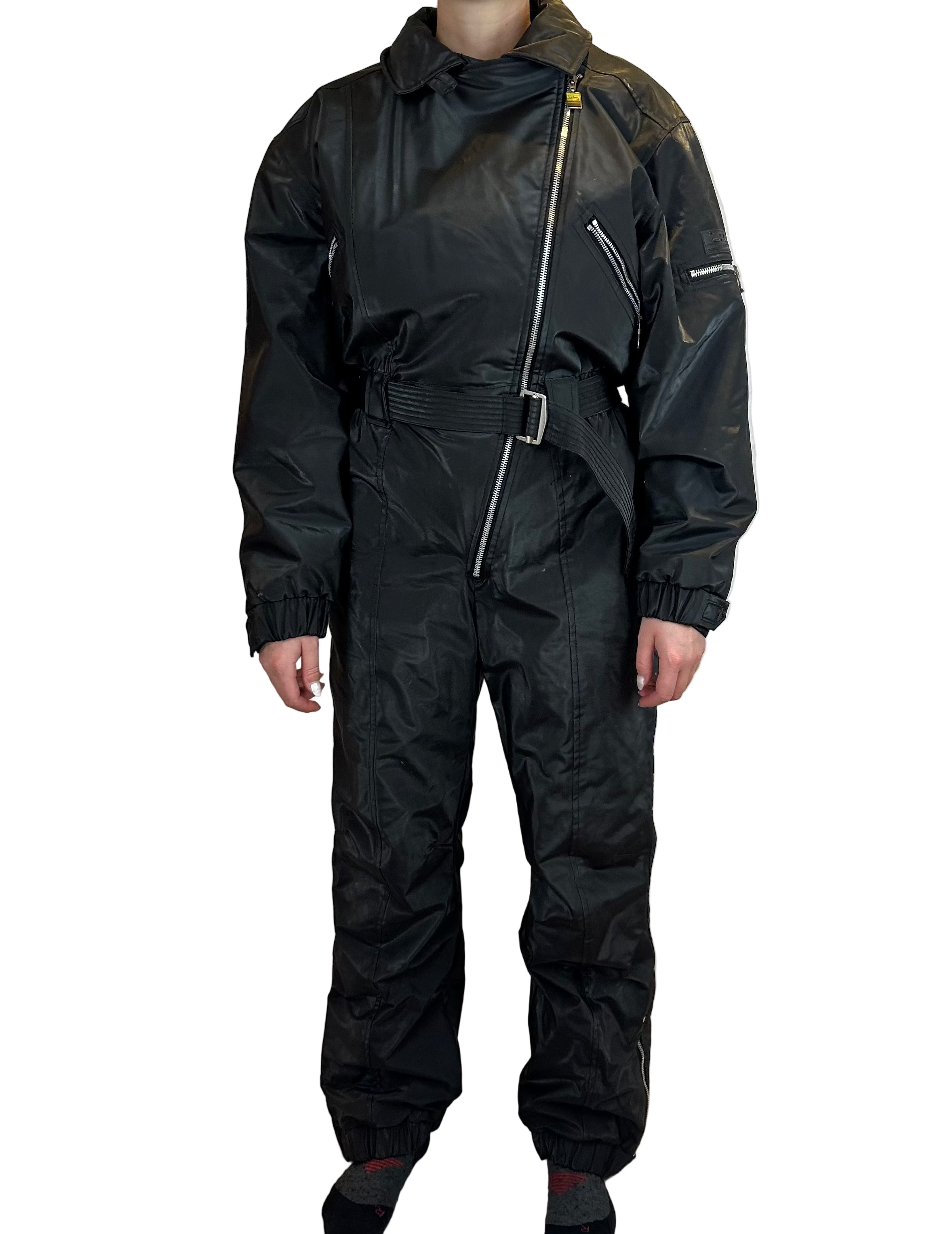 Vintage Skioverall von Pierre Cardin in Schwarz in S/M