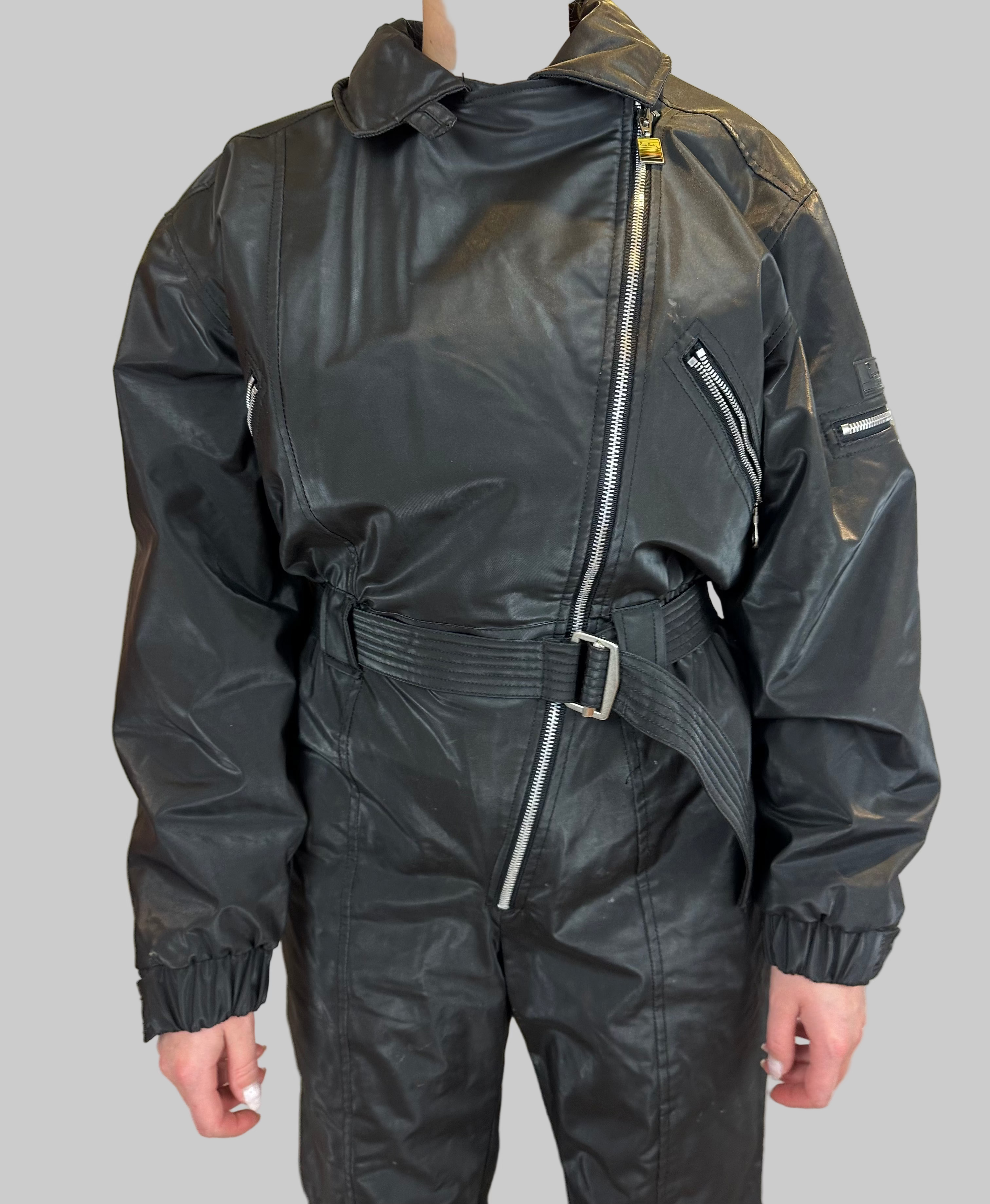 Vintage Skioverall von Pierre Cardin in Schwarz in S/M