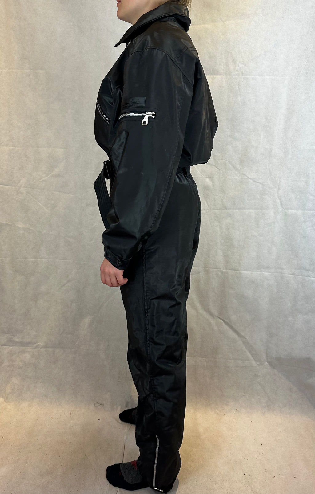 Vintage Skioverall von Pierre Cardin in Schwarz in S/M