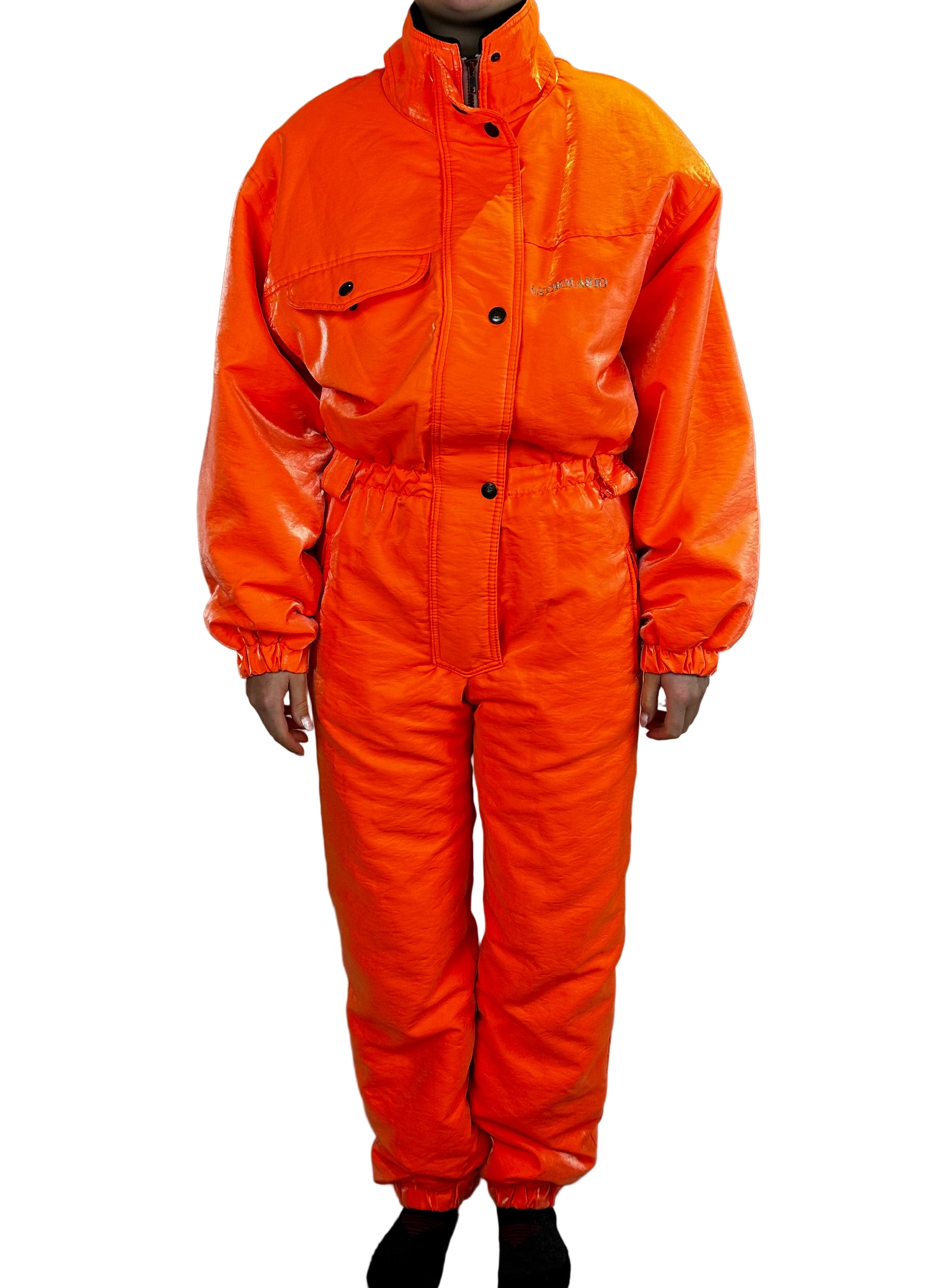 Vintage Skioverall in knalligen Orange in M/S