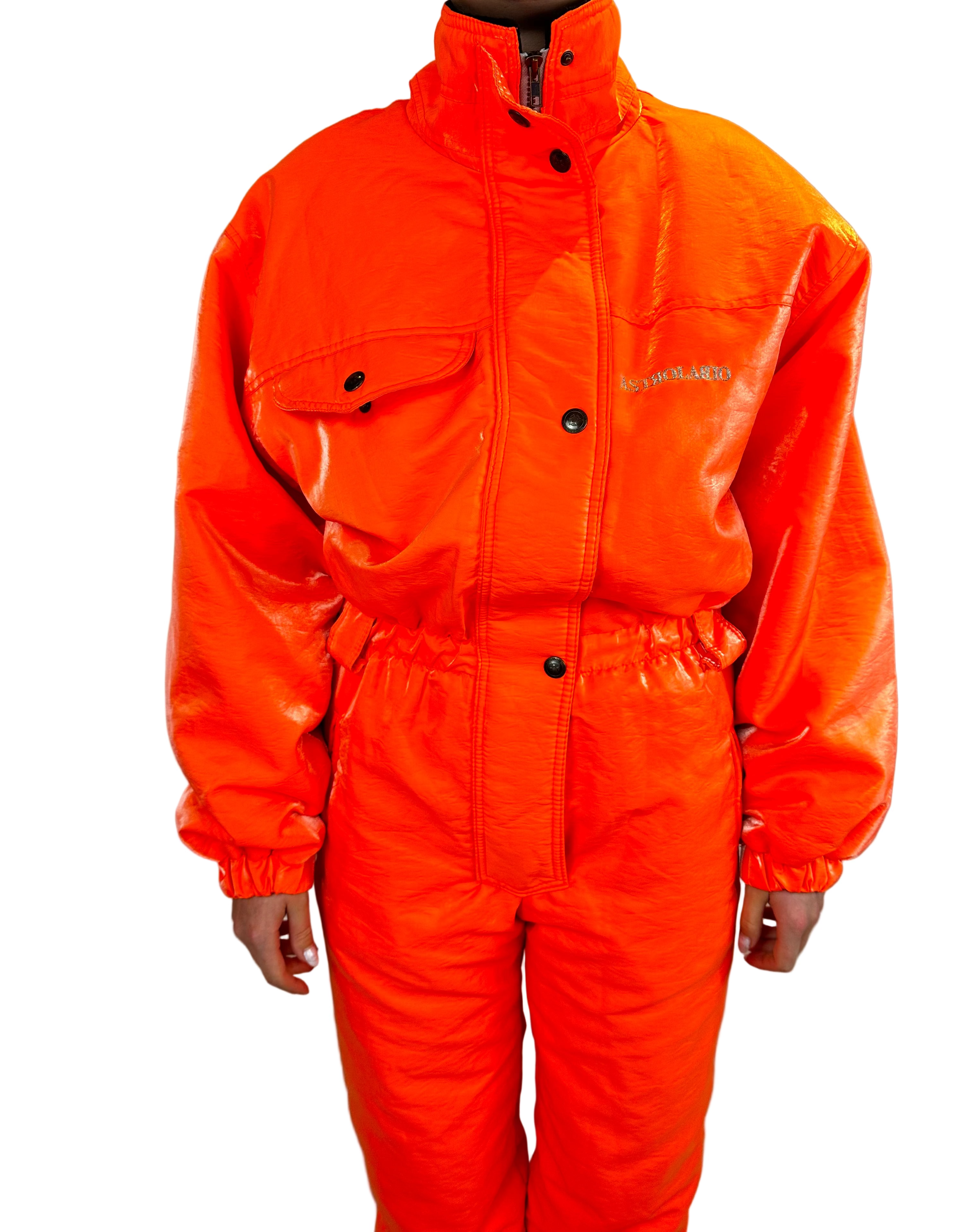 Vintage Skioverall in knalligen Orange in M/S